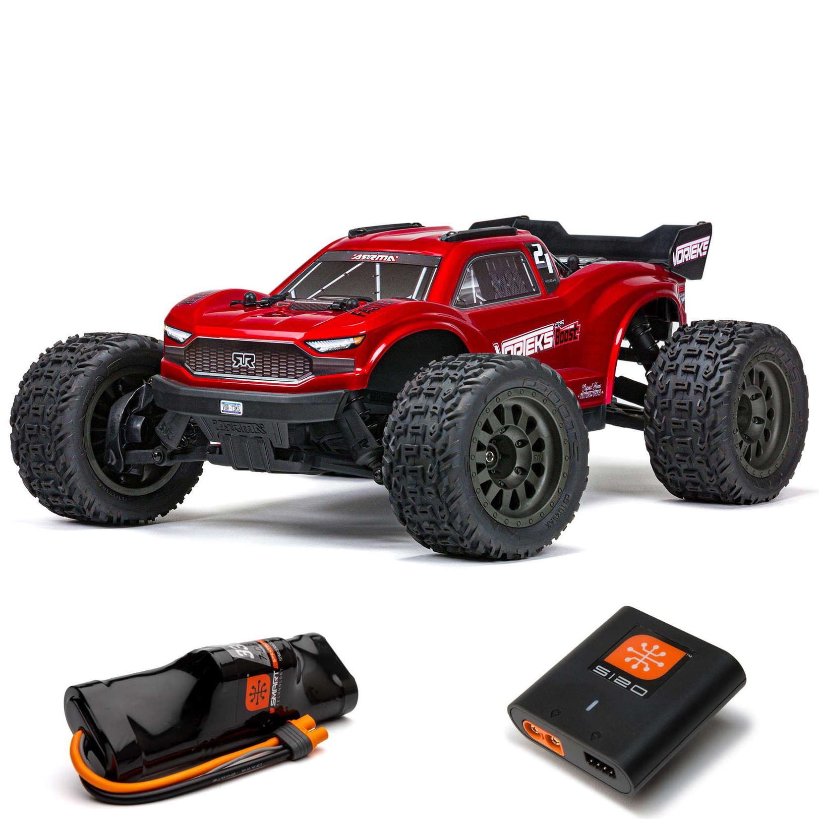 ARRMA #ARA4105SV4T1 Arrma Vorteks 4X2 BOOST 1/10 Electric RTR Stadium Truck (Red) w/SLT2 2.4GHz Radio, Battery & Charger #ARA4105SV4T1