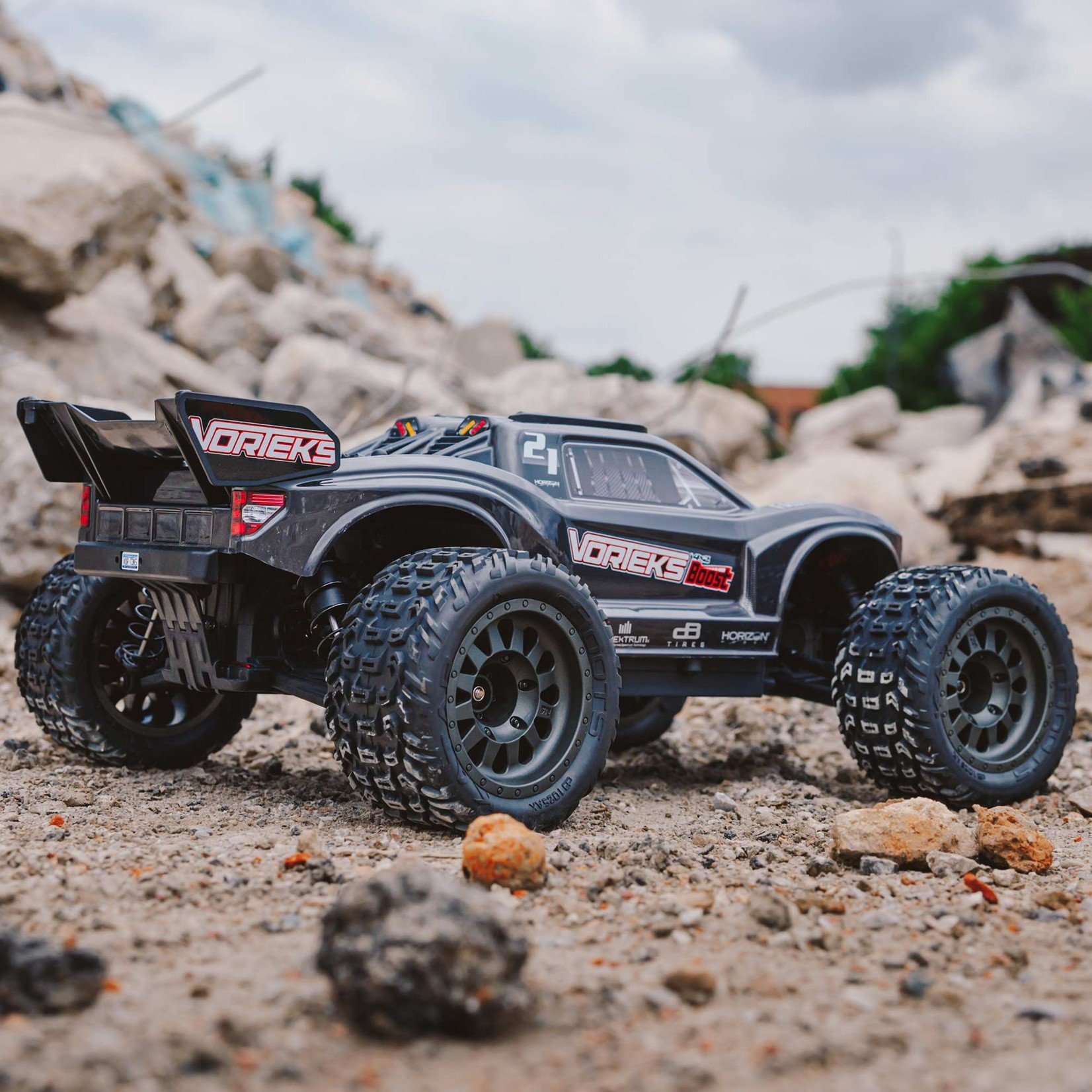 ARRMA Arrma 1/10 Vorteks 4X2 Boost Mega 550 Brushed Stadium Truck RTR (Gun Metal) #ARA4105V4T2