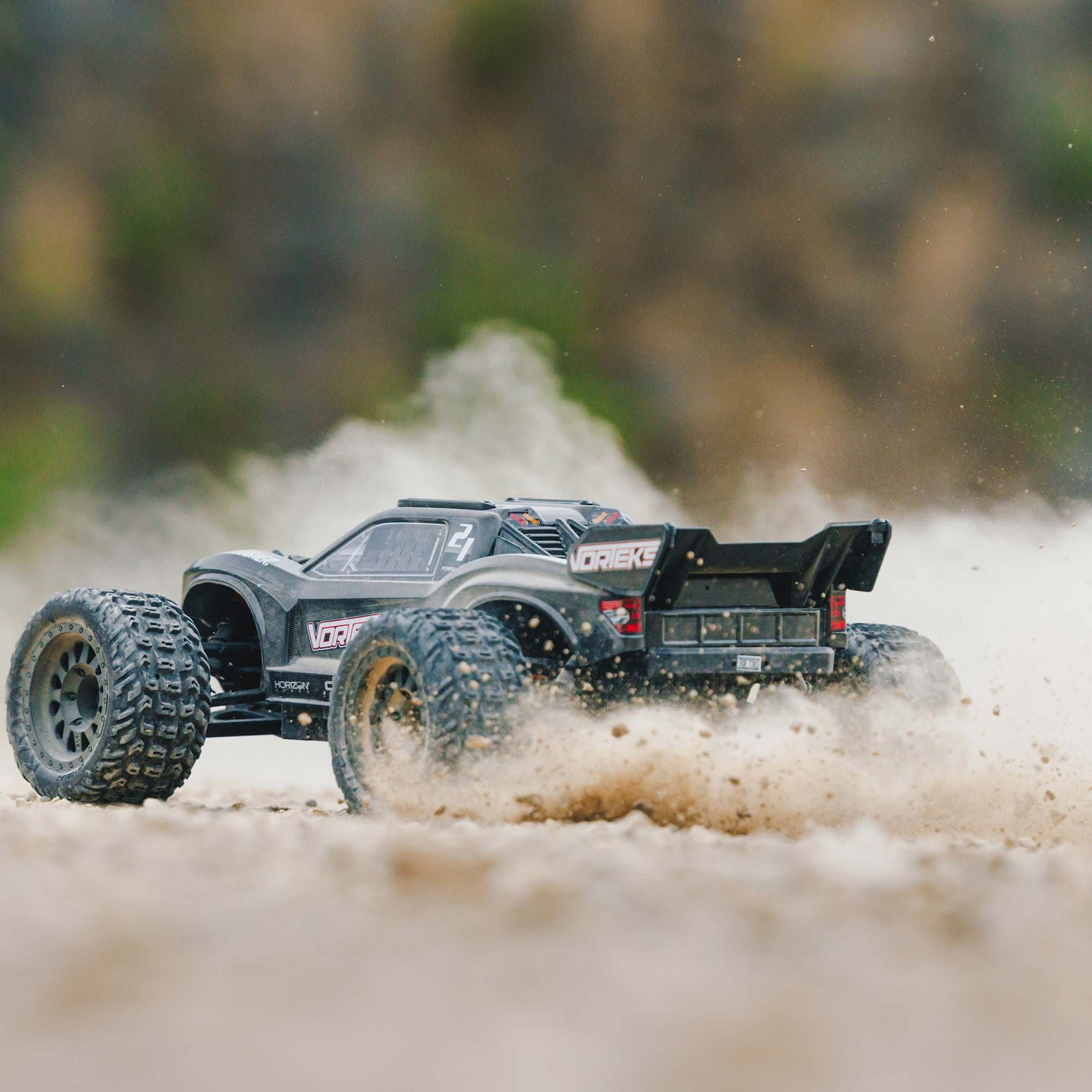 ARRMA #ARA4105V4T2 Arrma 1/10 Vorteks 4X2 Boost Mega 550 Brushed Stadium Truck RTR (Gun Metal)