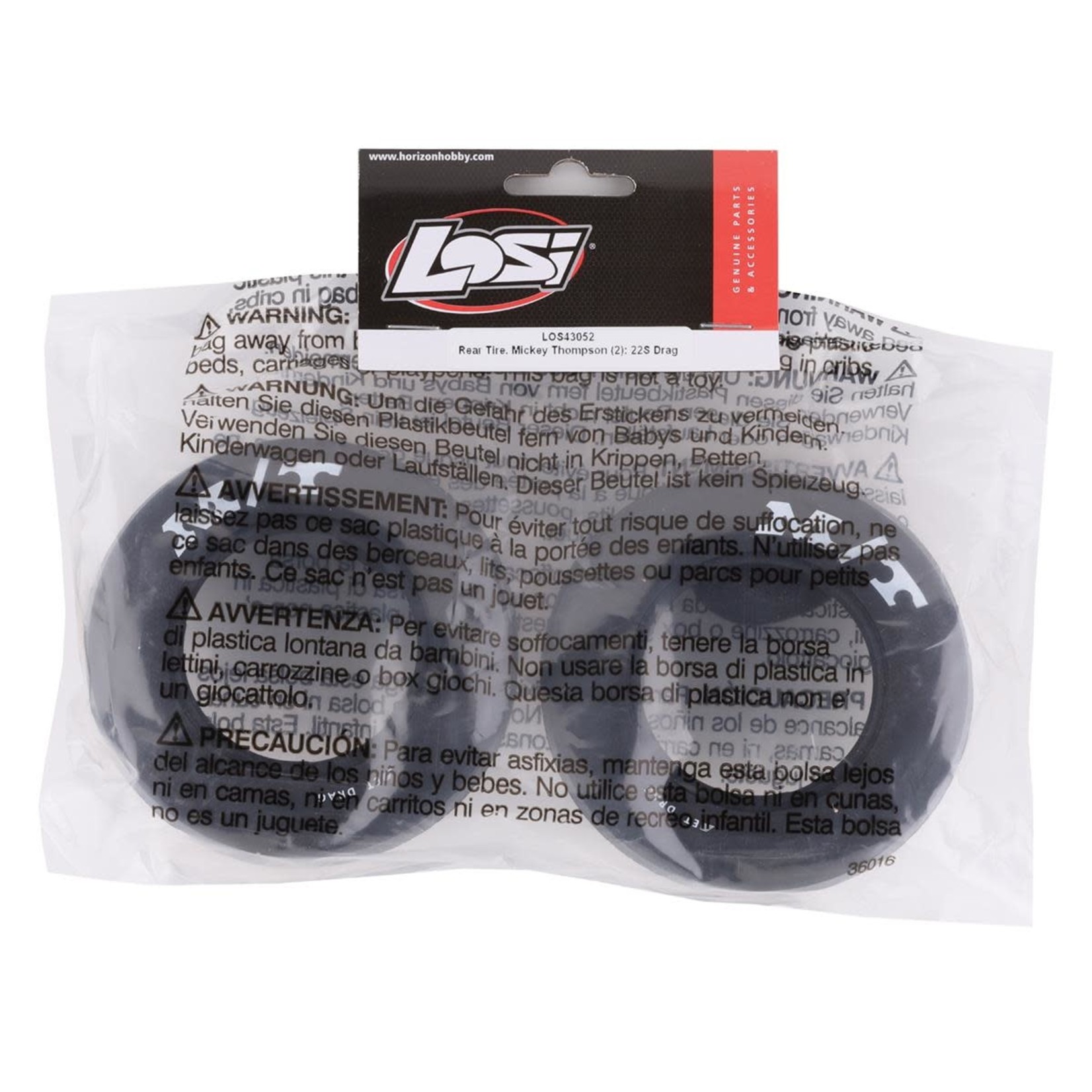 Losi #LOS43052  Losi 22S Drag Mickey Thompson Rear Drag Tires (2) #LOS43052