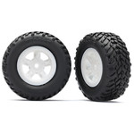 LaTrax Traxxas 1/18 SCT Pre-Mounted Tires w/SCT Wheels (2) (White) #7674X