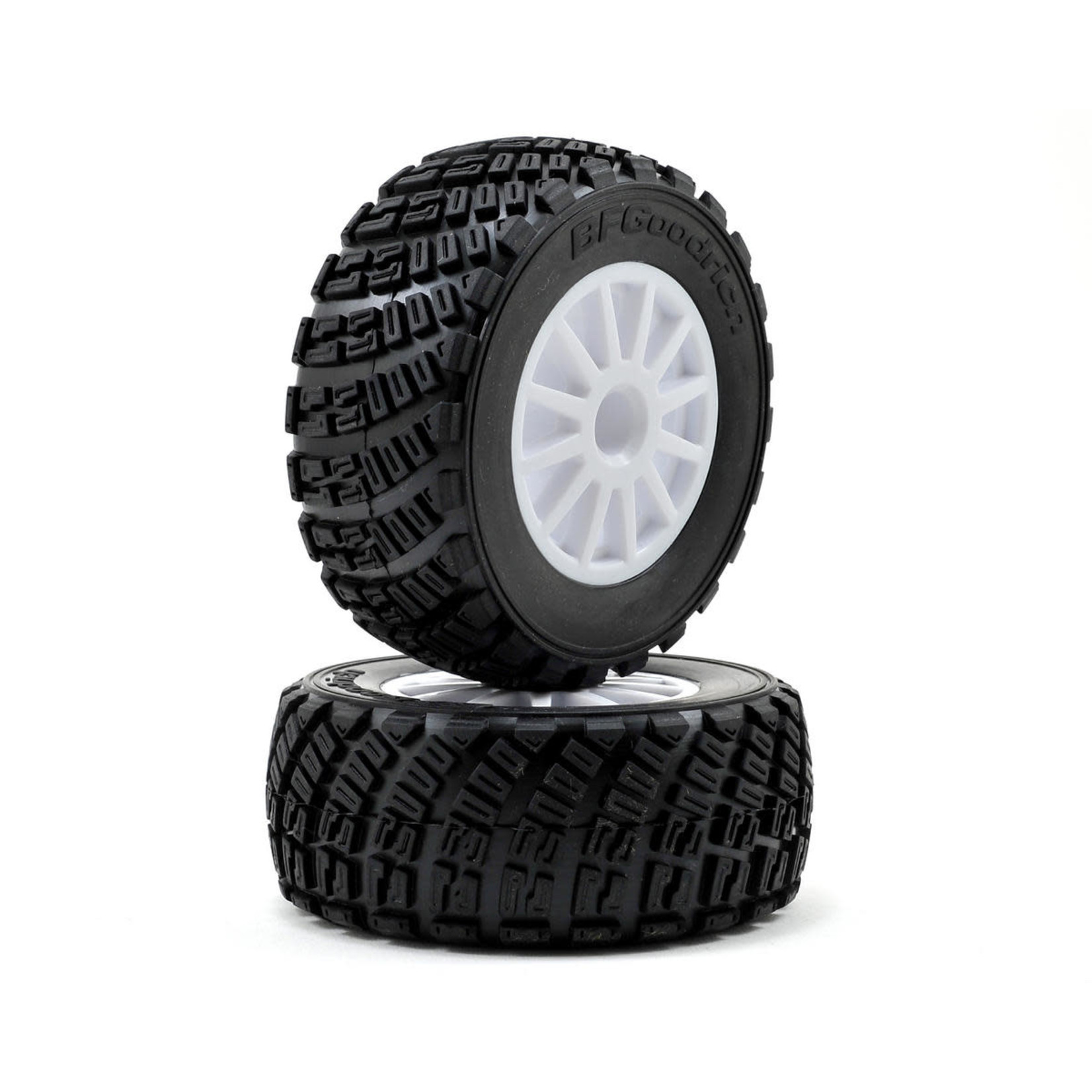 Traxxas BFGoodrich Rally Tire w/Rally Wheel (2) (White) (S1) Traxxas BFGoodrich Rally Tire w/Rally Wheel (2) (White) (S1)