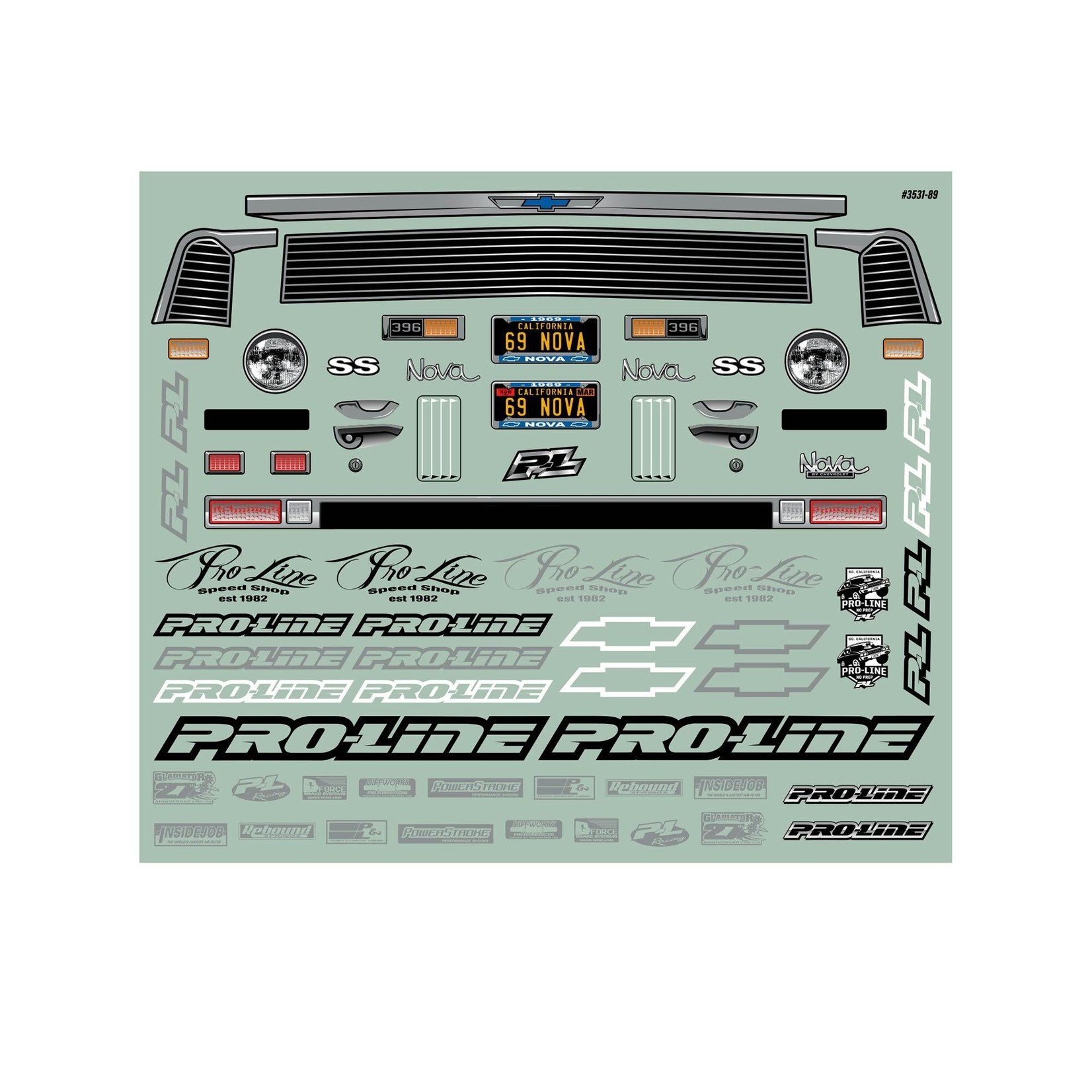 Pro-Line #3531-00 Pro-Line 1969 Chevrolet Nova Short Course Drag Car Body (Clear)