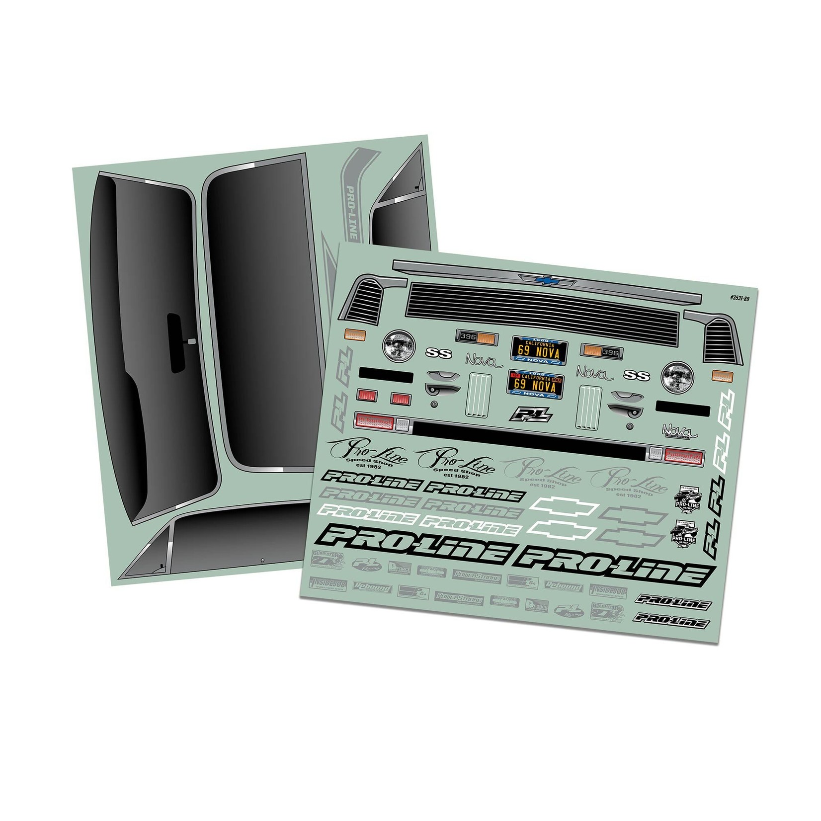 Pro-Line #3531-18 Pro-Line 1969 Nova Tough-Color Short Course No Prep Drag Racing Body (Black)