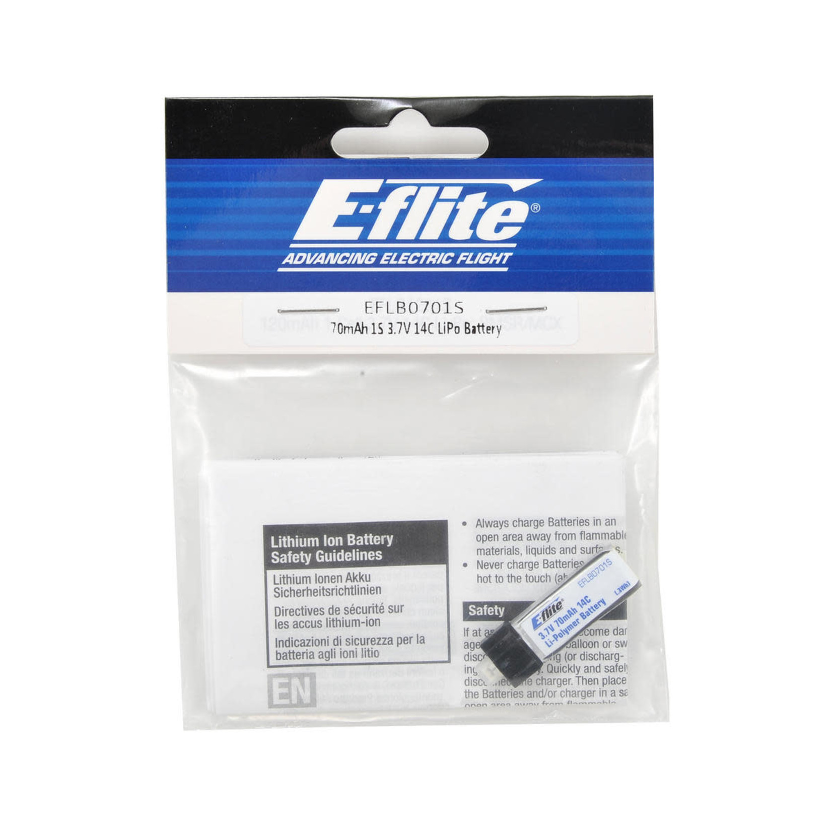 E-flite E-flite 1S LiPo Battery 14C (3.7V/70mAh) #EFLB0701S