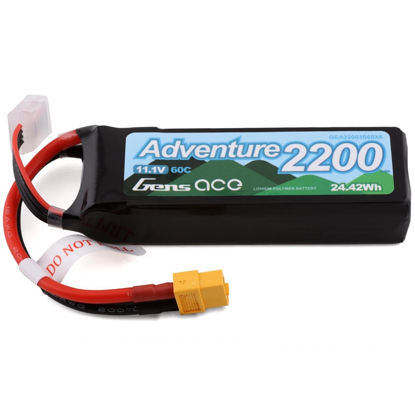 Gens Ace #GEA22003S60X6 Gens Ace 3s LiPo Battery 60C (11.1V/2200mAh) w/XT-60 Connector