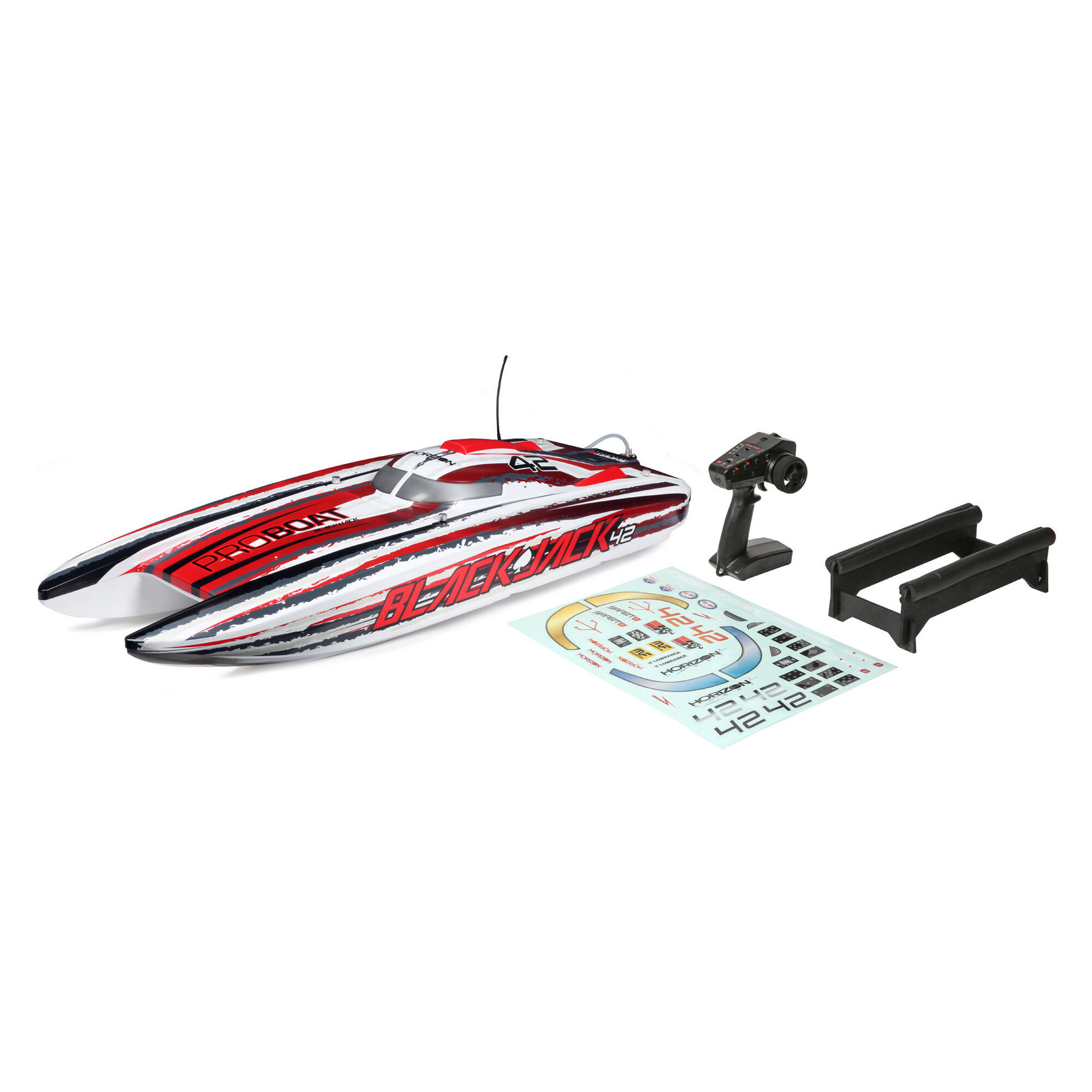 Pro Boat Pro Boat Blackjack 42" 8S Brushless RTR Electric Catamaran (White/Red) w/2.4GHz Radio System #PRB08043T2
