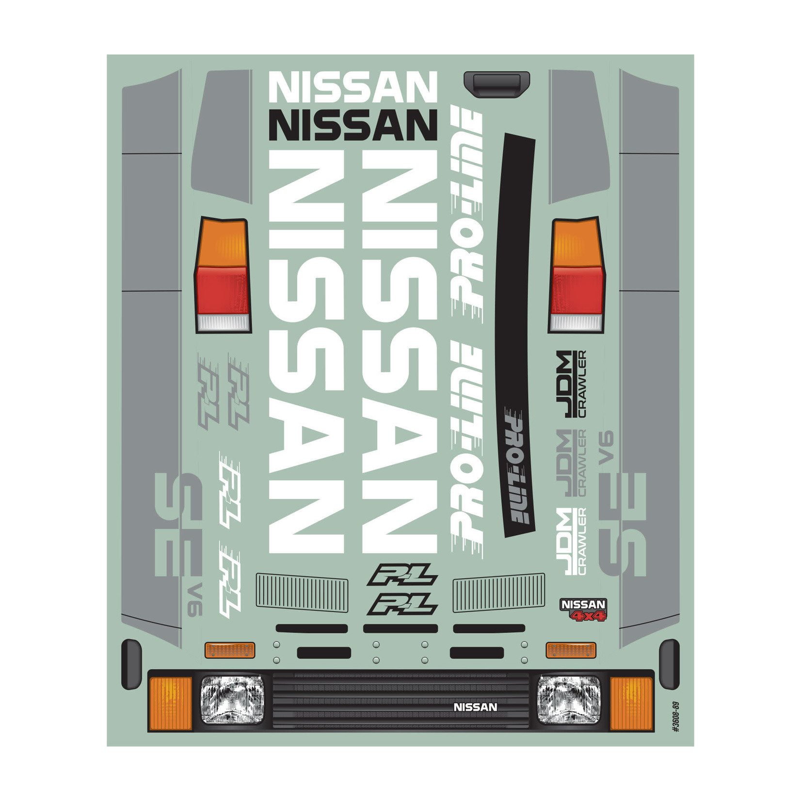 Pro-Line #3608-00 Pro-Line 1/10 1987 Nissan Hardbody D21 Clear Body 12.3" (313mm) WB Crawlers