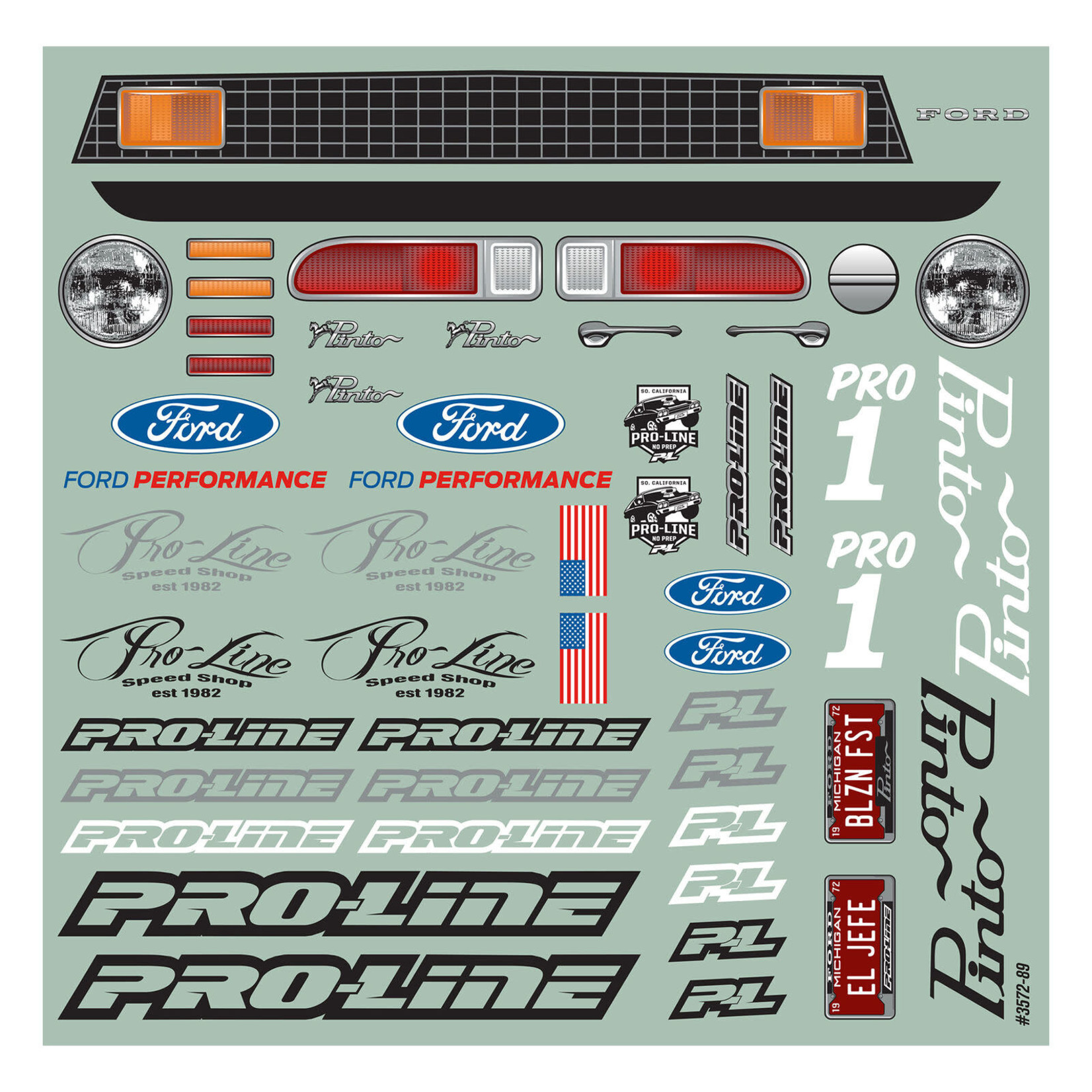 Pro-Line #3572-00 Pro-Line 1972 Ford Pinto Short Course No Prep Drag Racing Body (Clear)