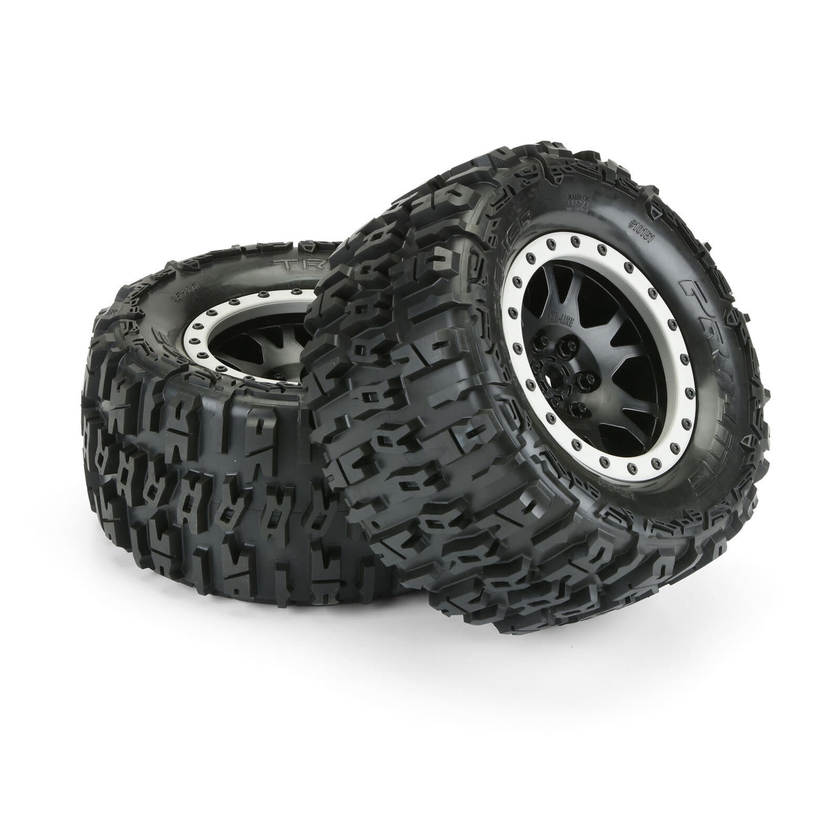 Pro-Line #1015113  Pro-Line X-Maxx Trencher Pro-Loc Pre-Mounted All Terrain Tires (MX43) w/Impulse Pro-Loc Wheels (Black) (2) #1015113