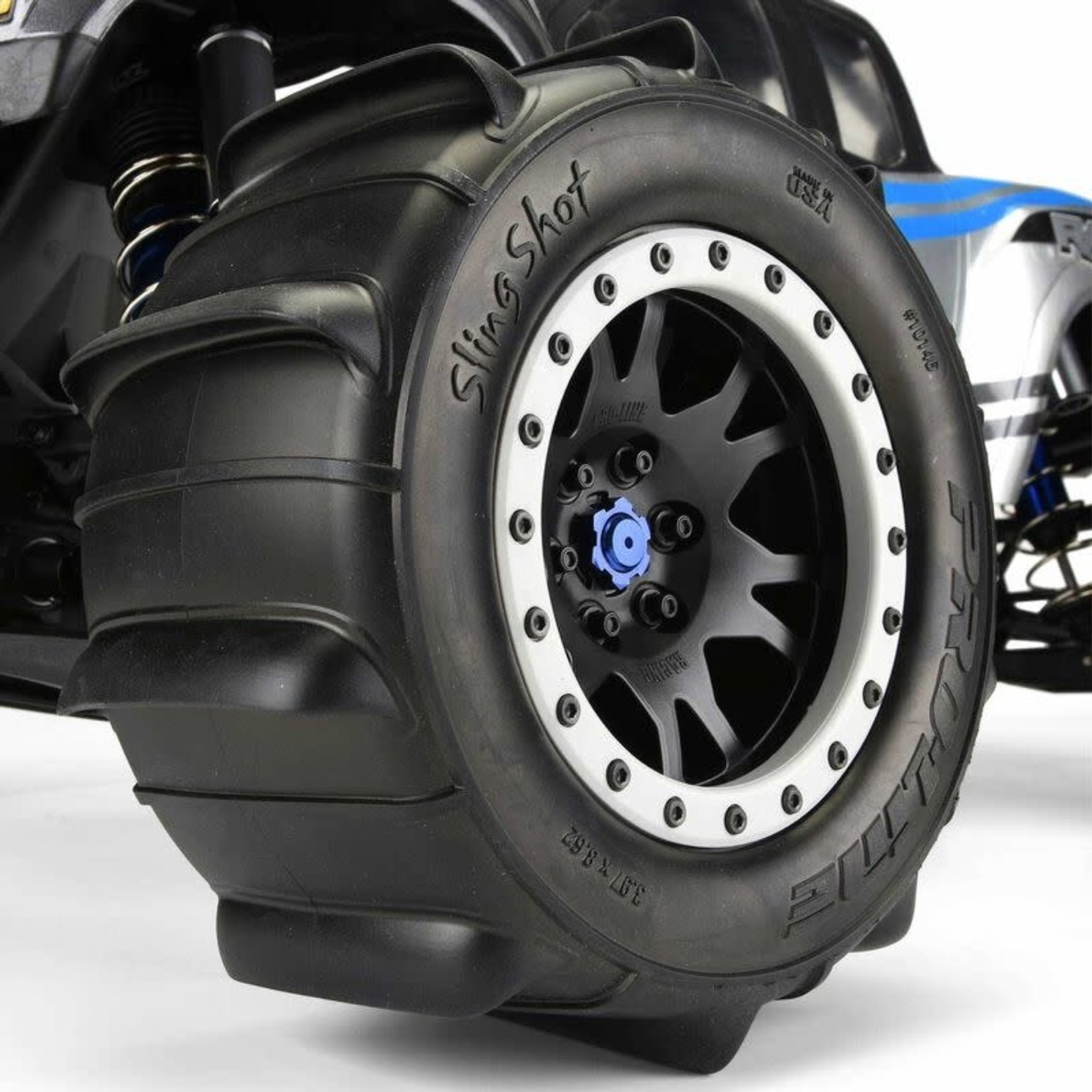 Pro-Line #10146-13  Pro-Line X-Maxx Sling Shot Pre-Mounted Sand Tires w/Impulse Pro-Loc Wheels (MX43) (Black) (2)