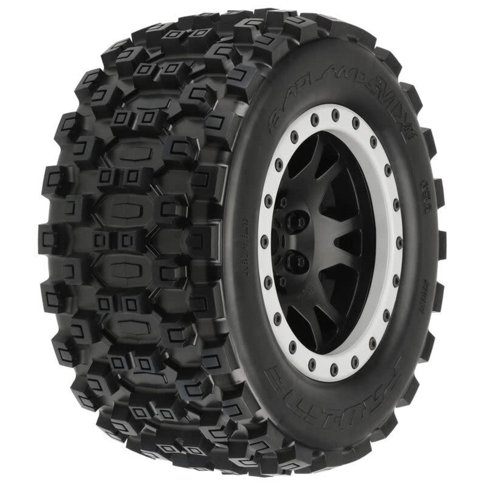 Pro-Line Pro-Line X-Maxx Badlands MX43 Pro-Loc Pre-Mounted All Terrain Tires (MX43) w/Impulse Pro-Loc Wheels (Black) (2) #10131-13