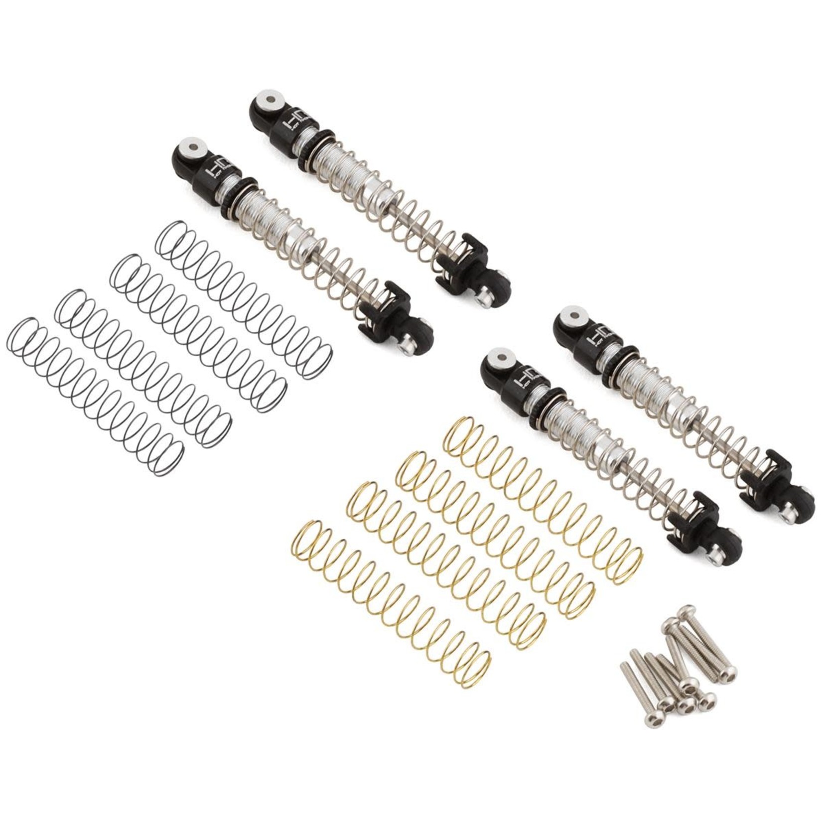 Hot Racing #SXTF428LTX Hot Racing Axial SCX24 Aluminum Threaded Long Travel Oil Shocks (4)