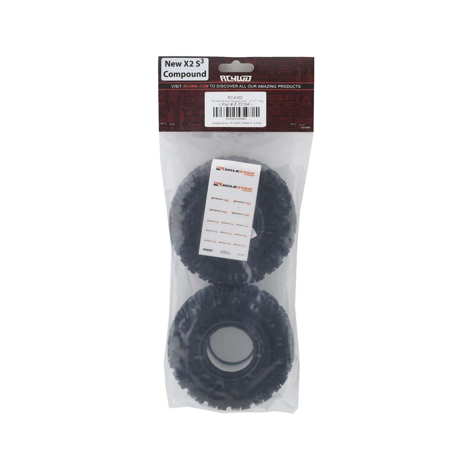 RC4WD #Z-T0184 RC4WD Milestar Patagonia M/T 1.9" Scale Rock Crawler Tires (2) (X2S³)