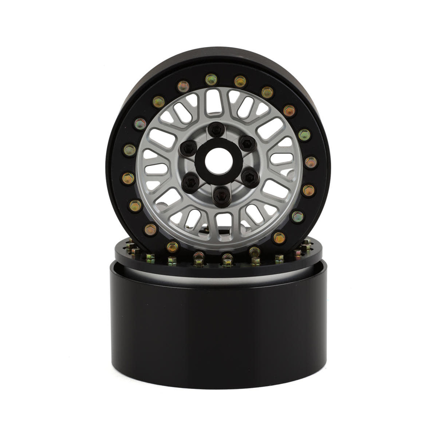 SSD RC #SSD00534 SSD RC Mesh 1.9" Beadlock Crawler Wheels (Silver) (2)