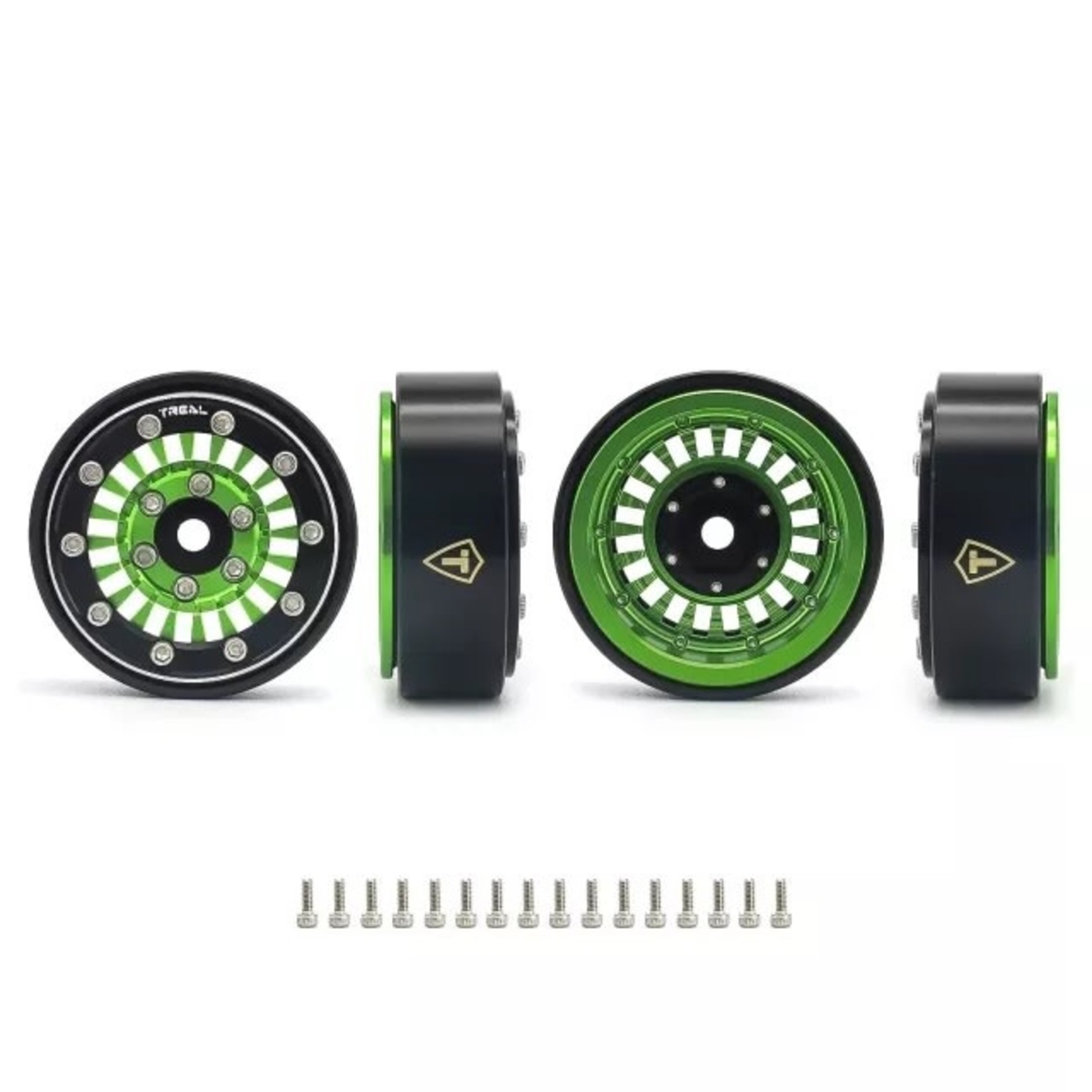 Treal TREAL Type-C 1.0" Beadlock Wheels for Axial SCX24 (Green) #X003938535
