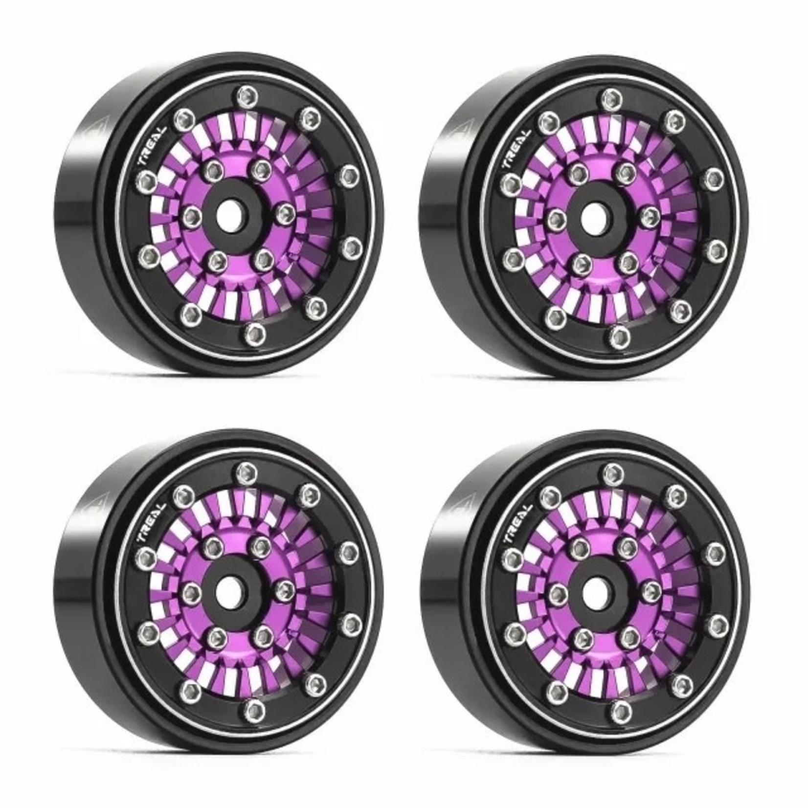 Treal TREAL Type-C 1.0" Beadlock Wheels for Axial SCX24 (Purple) #X00392SUS1
