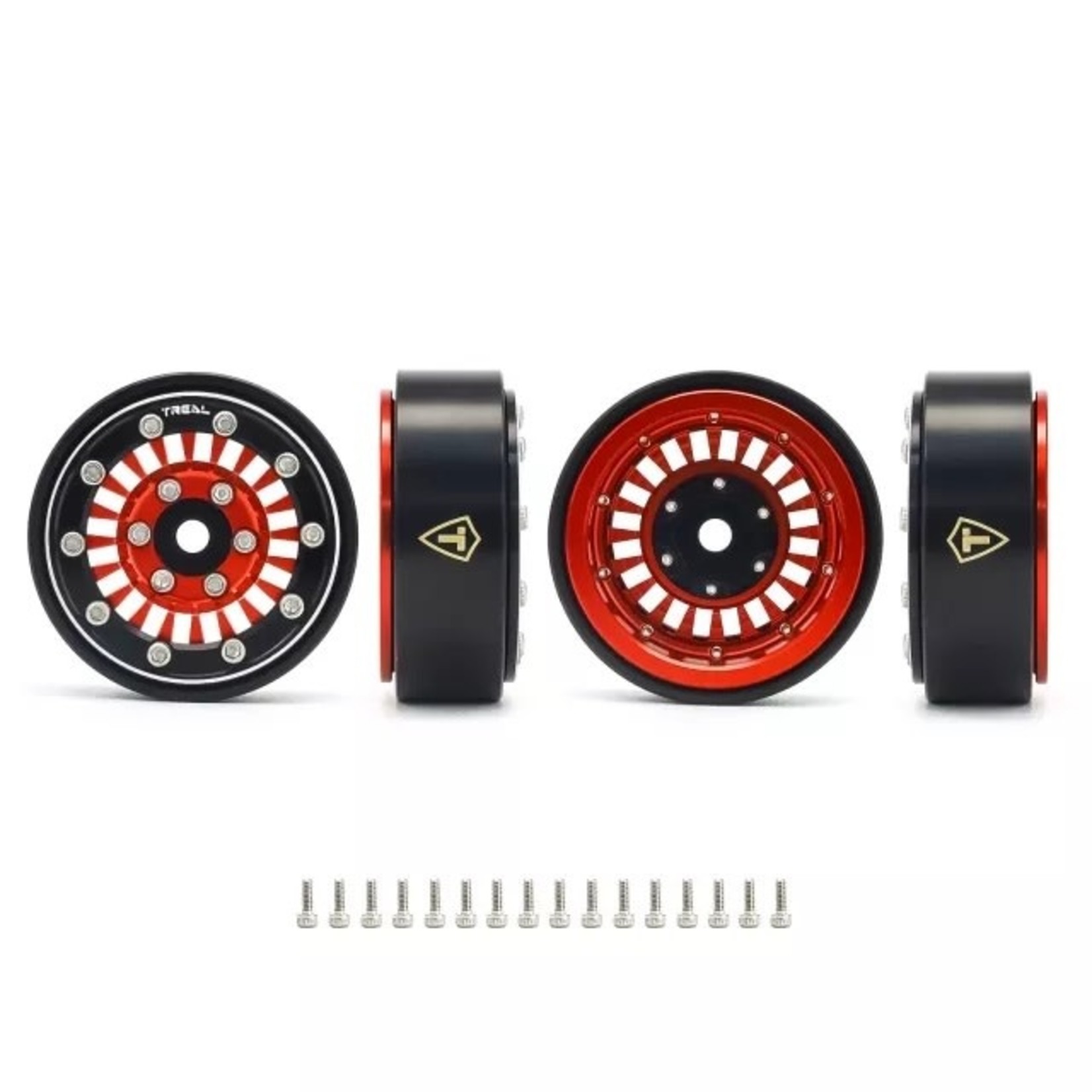 Treal TREAL Type-C 1.0" Beadlock Wheels for Axial SCX24 (Red) #X003932QM1