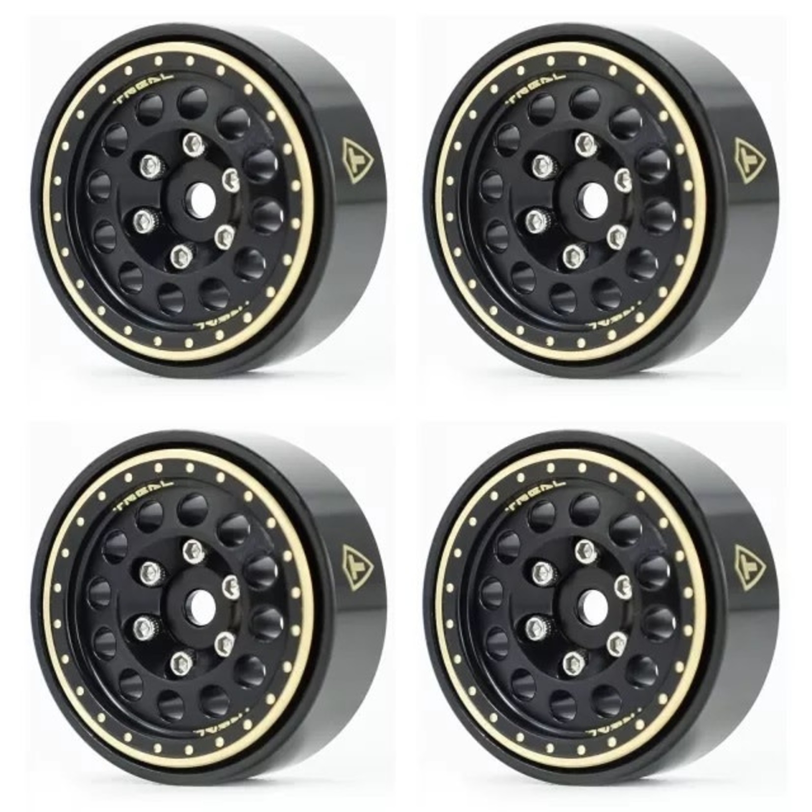 Treal Treal Hobby Type A 1.0" 12-Hole Brass Beadlock Wheels (Black) (4) (40g) #X0039345J3