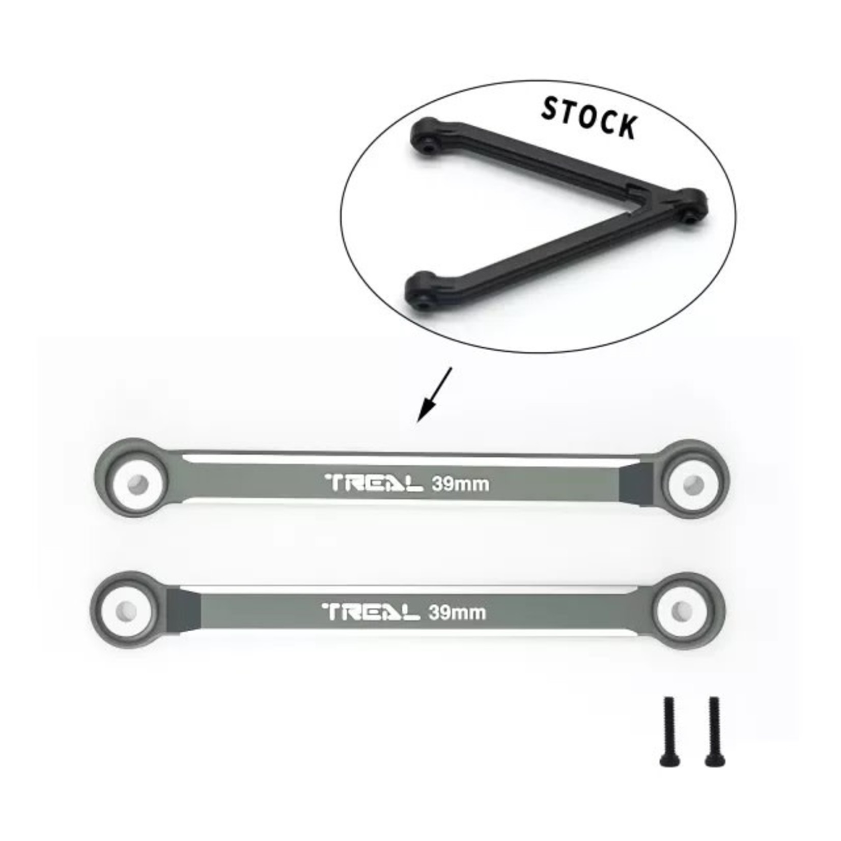 Treal #X003AE3K7T TREAL High Clearance Link Set for Axial SCX24 (8pc) (Grey)