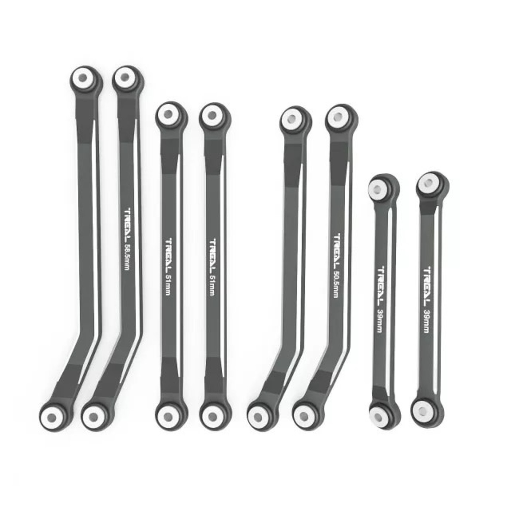 Treal #X003AE3K7T TREAL High Clearance Link Set for Axial SCX24 (8pc) (Grey)