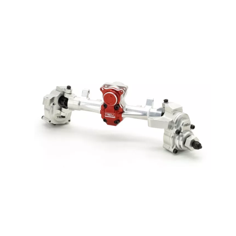 TREAL Aluminum Front Portal Axle Kit for Axial SCX24 (Silver) 