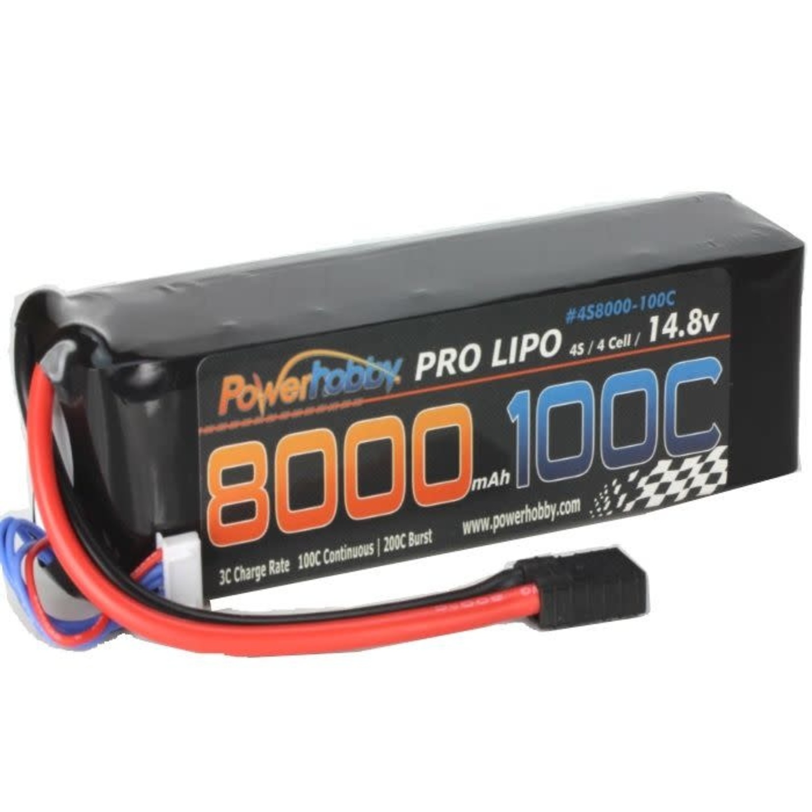 Power Hobby Summer Sale #PHB4S8000MAH100CTRX Power Hobby 4S 14.8V 8000mAh 100C Lipo Battery  w/Genuine Traxxas Plug