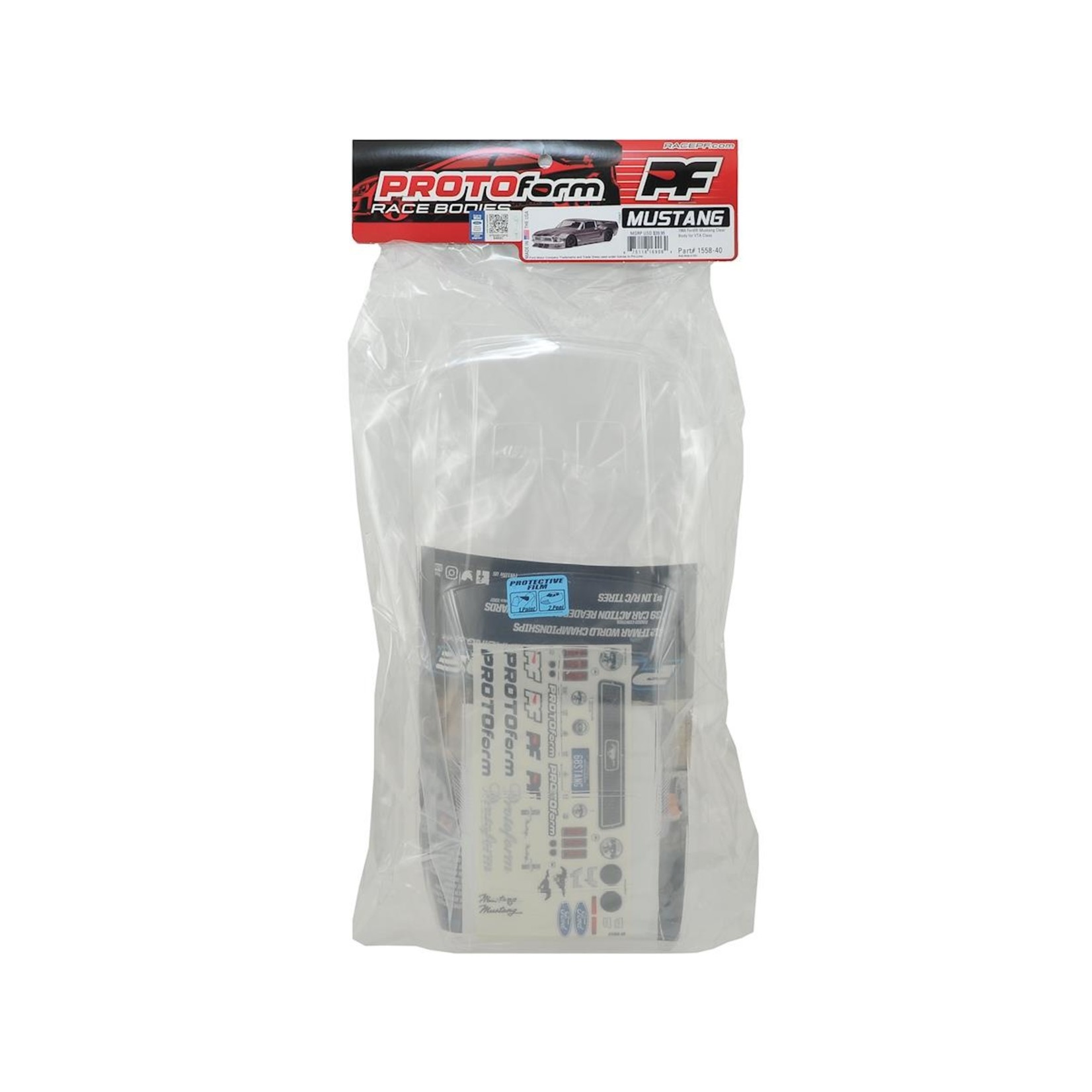 PROTOform #PRM155840 Protoform 1/10 1968 Ford Mustang Clear Body: Vintage Trans-Am