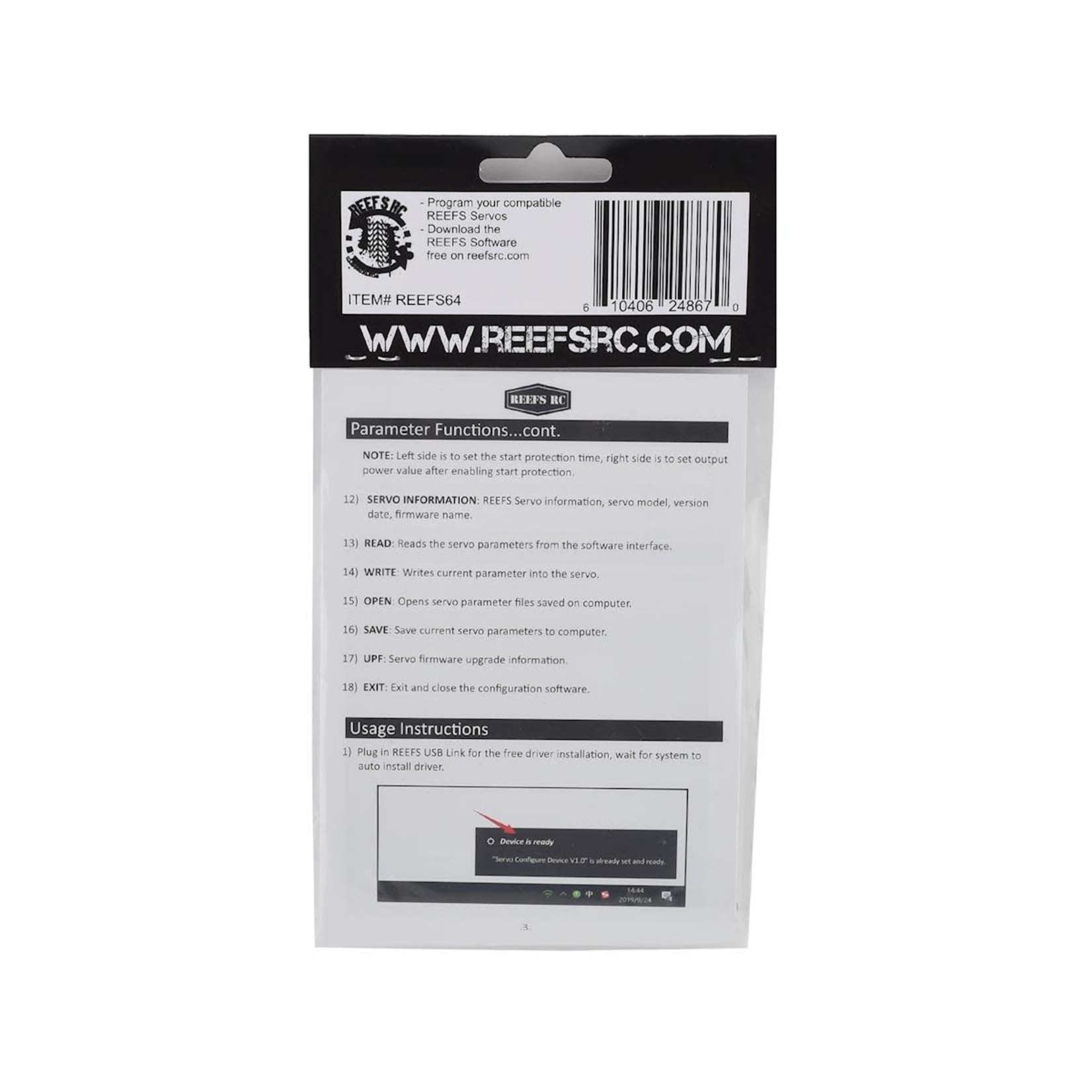 Reefs RC #REEFS64 Reefs RC USB Link Servo Programmer