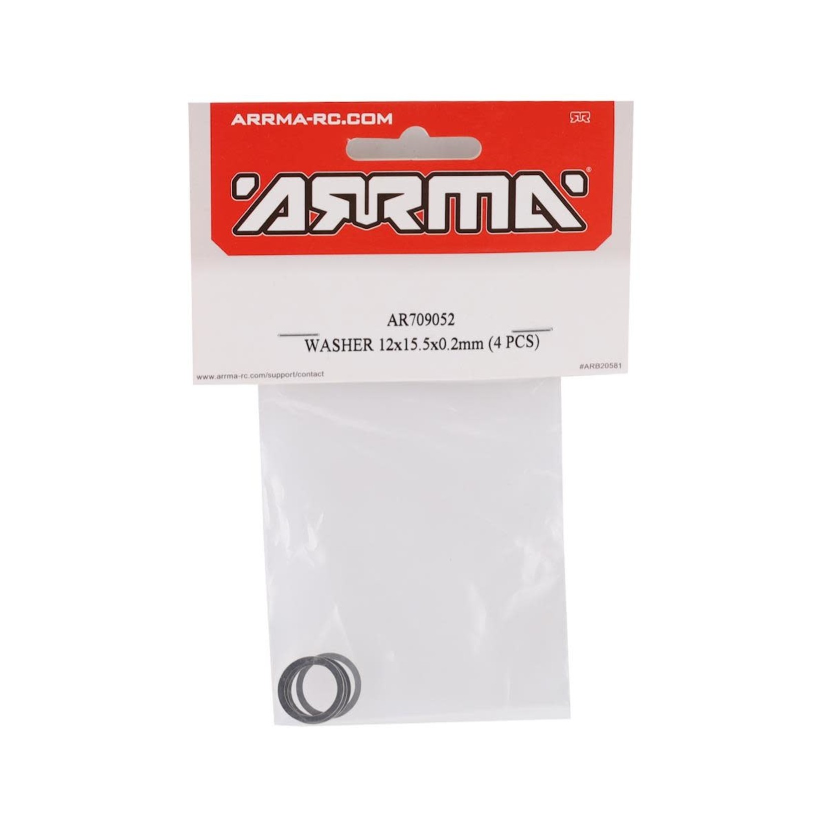 ARRMA #ARA709052 Arrma Washer (4) (12x15.5x0.2mm)