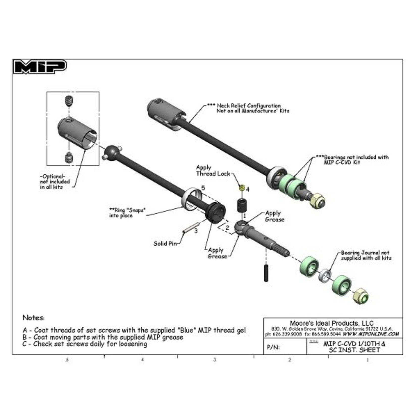 MIP MIP C-CVD Kit (Nitro Rustler, Nitro Stampede) #08106