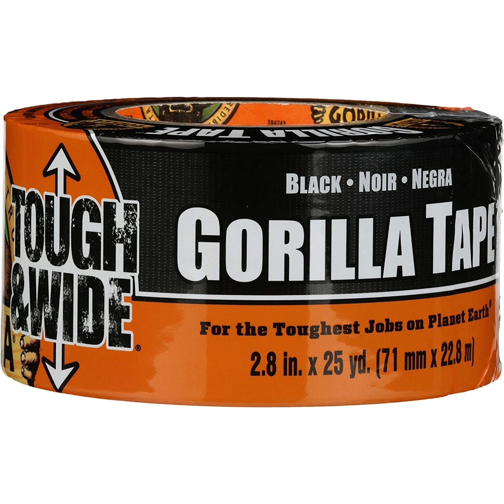 Gorilla TOUGH & WIDE 6025302 Duct Tape, 25 yd L, 2.88 in W