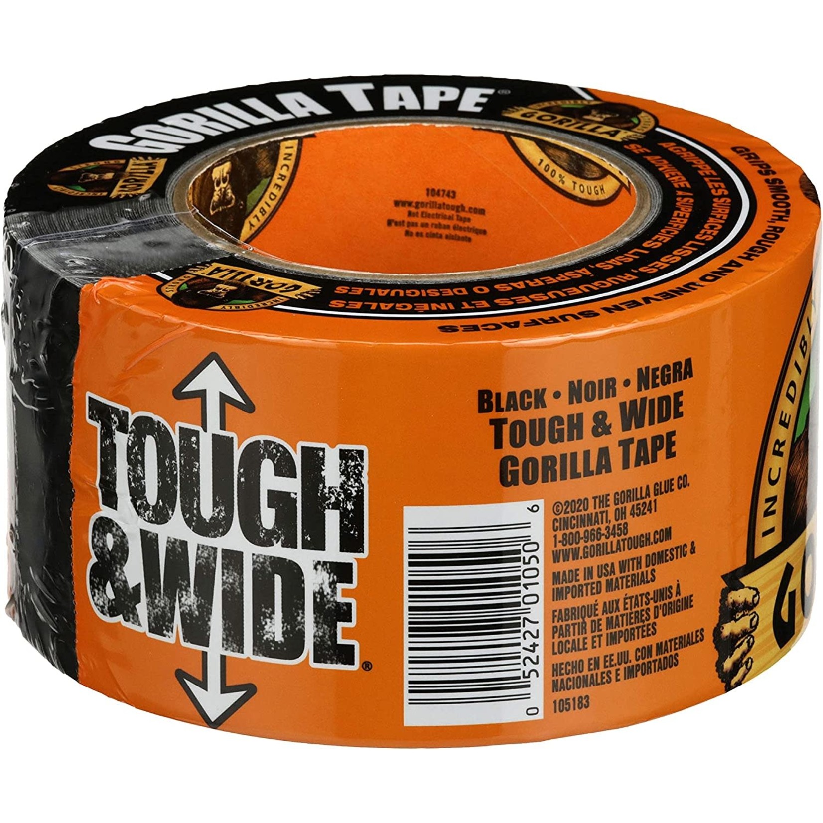 Gorilla Gorilla Tough & Wide Duct Tape, 2.88" x 25yd (Black) (1) #106425