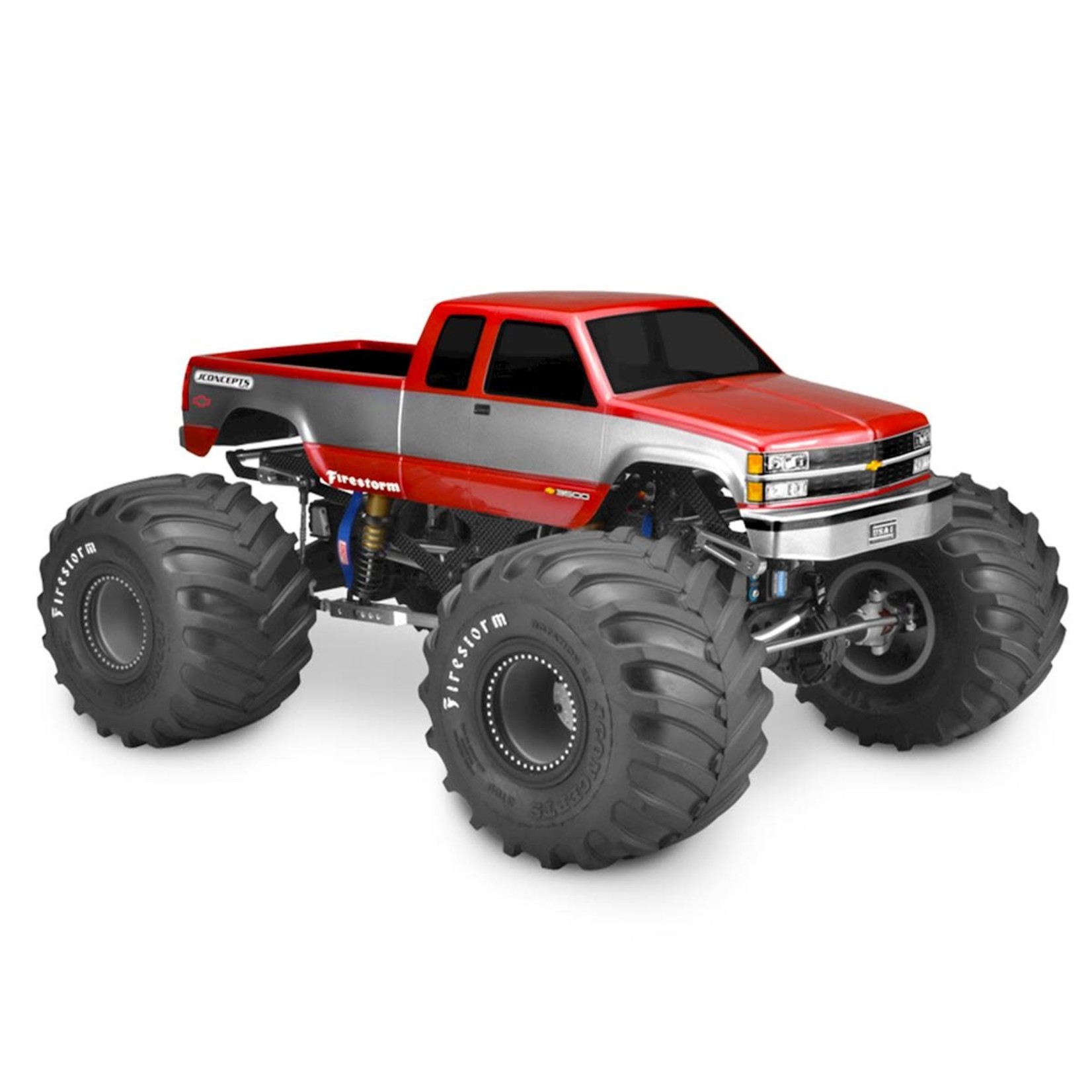 JConcepts #0339 JConcepts 1988 Chevy Silverado Extended Cab Monster Truck Body (Clear)
