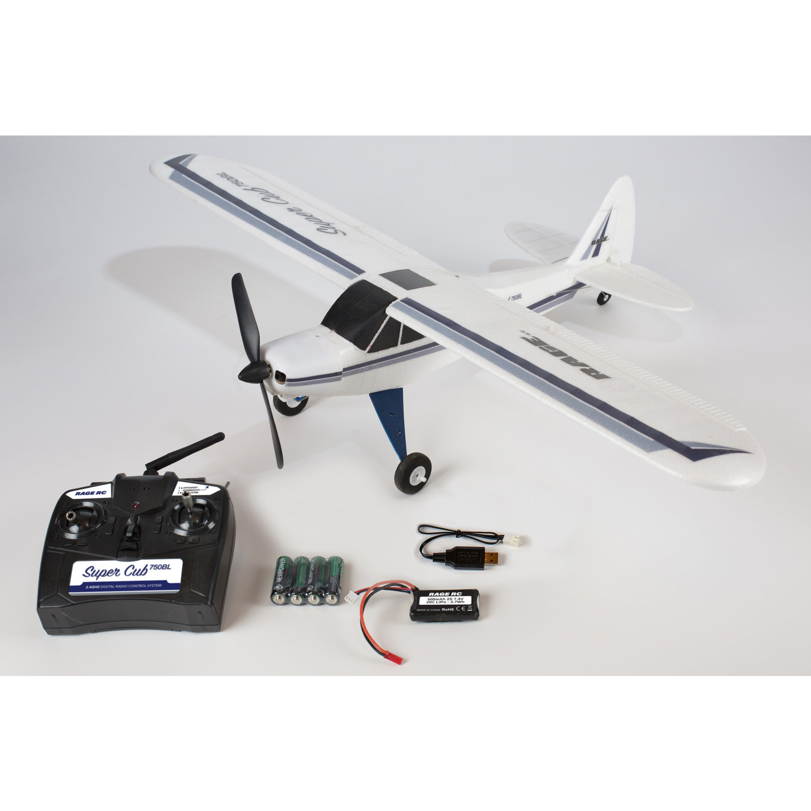 Rage RC #RGRA1500 Rage RC Super Cub 750 Brushless RTF 4-Channel Aircraft with PASS (Pilot Assist Stability Software) System