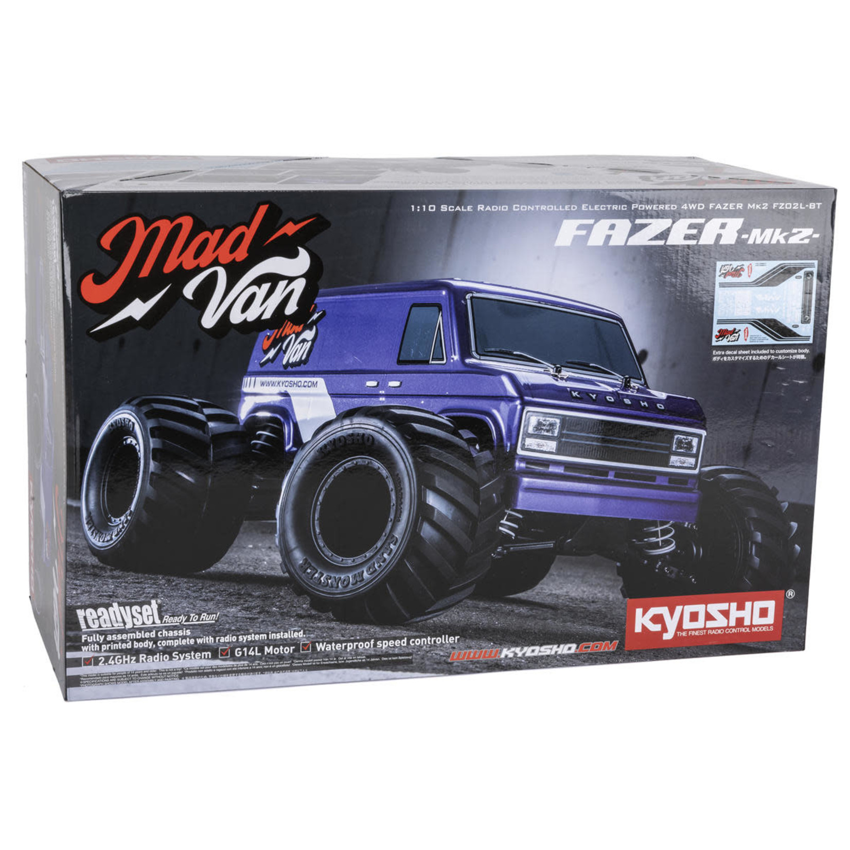 Kyosho Kyosho Fazer Mk2 Mad Van 1/10 4WD Readyset Monster Truck w/2.4GHz Radio (Purple) #34412T2
