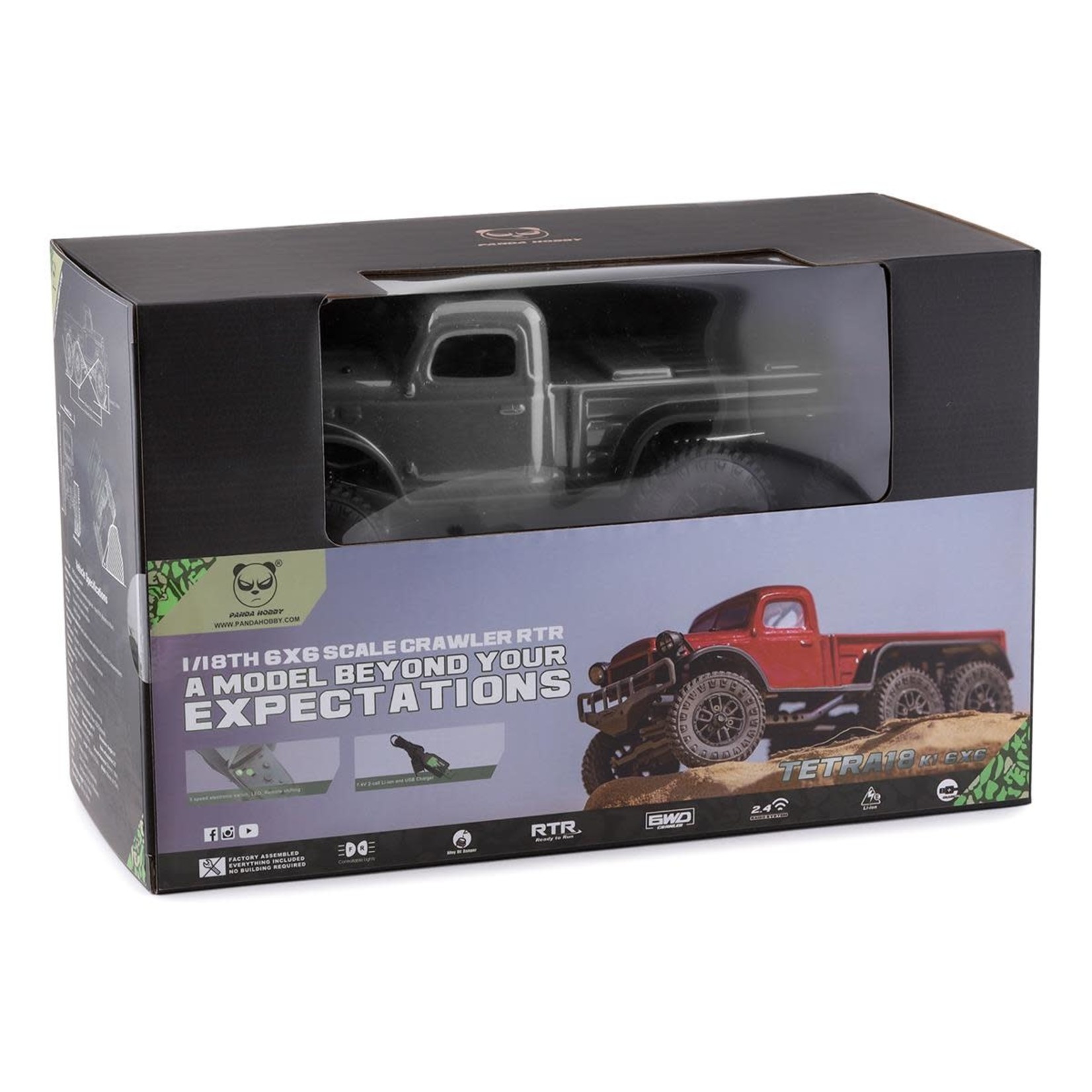 Panda Hobby Panda Hobby Tetra K1 6x6 1/18 RTR Scale Mini Crawler w/2.4GHz Radio (Grey) #PHT1862GG