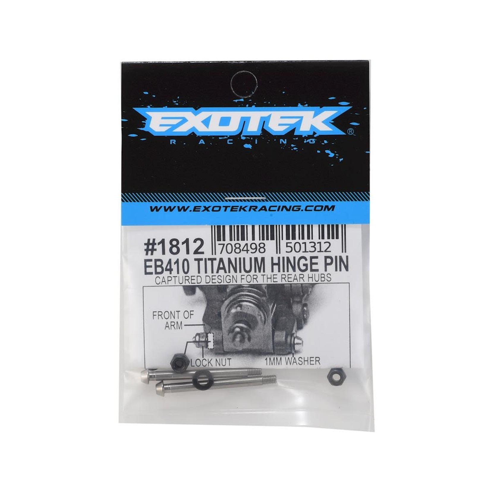 Exotek Exotek EB410 Titanium Rear Hub Locking Captured Hinge Pins (2) #1812