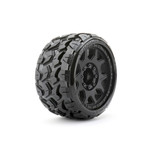 Jetko Tires Jetko Tires 1/8 SGT 3.8 Tomahawk Tires Mounted on Black Claw Rims, Medium Soft, Belted, 17mm 1/2" Offset (2) #JKO1601CBMSGBB2