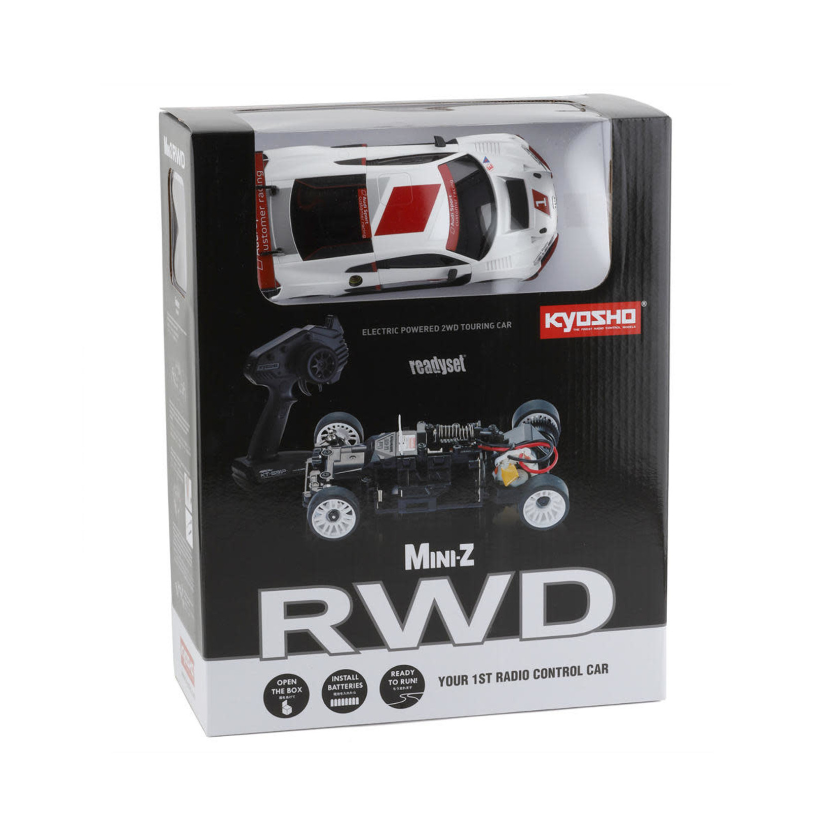 Kyosho Kyosho MR-03 RWD Mini-Z ReadySet w/Audi R8 2015 LMS Body & KT-531P 2.4GHz Radio (White) #32344AS