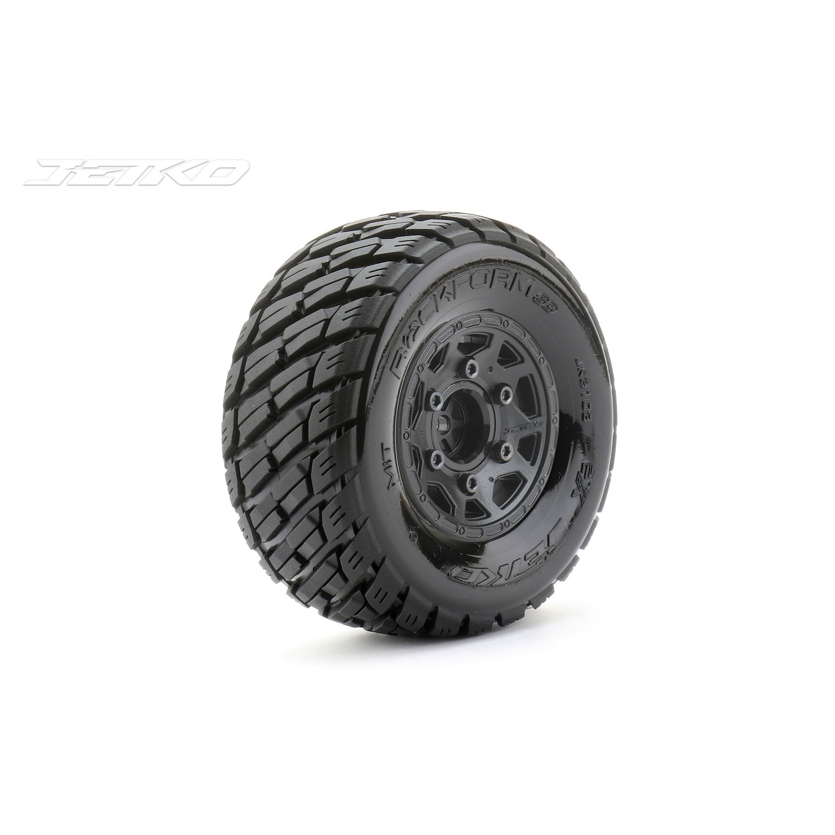 Jetko Tires Jetko Tires 1/10 SC Rockform Tires Mounted on Black Claw Rims, Medium Soft, 12mm Hex, 0" Offset #JKO3103CBMSGNB1