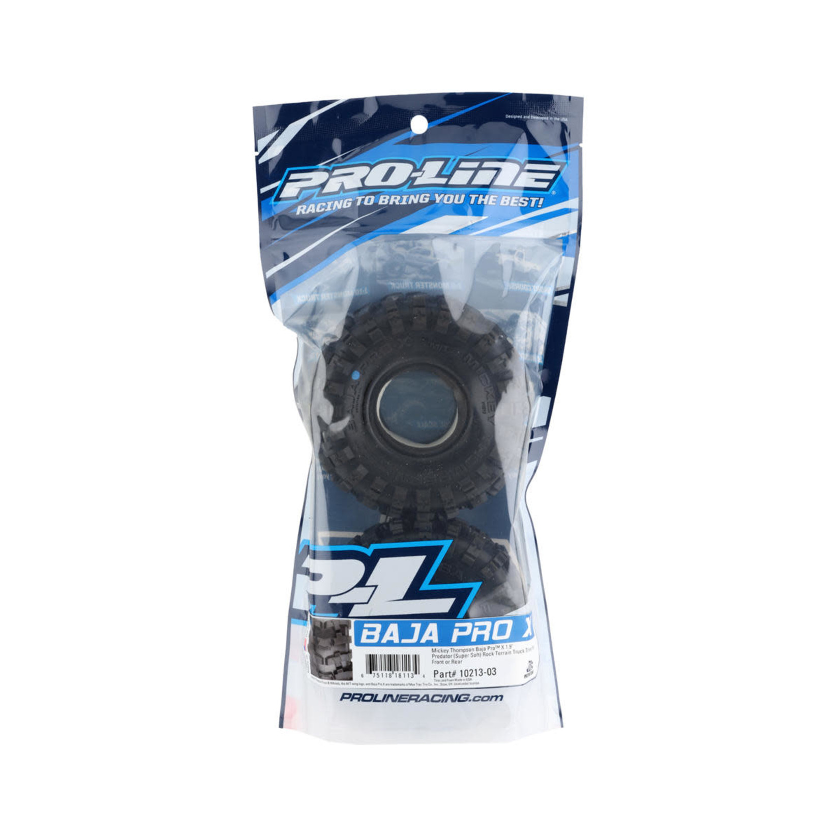Pro-Line #10213-03  Pro-Line Mickey Thompson Baja Pro X 1.9" Rock Crawler Tires (2) (Predator) w/Memory Foam