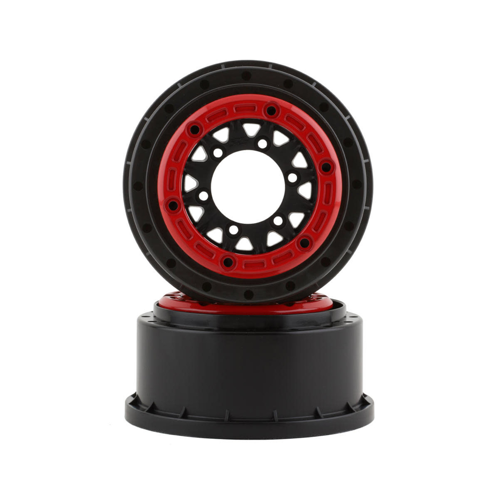 Pro-Line Pro-Line Raid Bead-Loc 2.2"/3.0" Short Course Wheels (Red/Black) (2) w/12mm & 14mm Removable Hex #2811-04