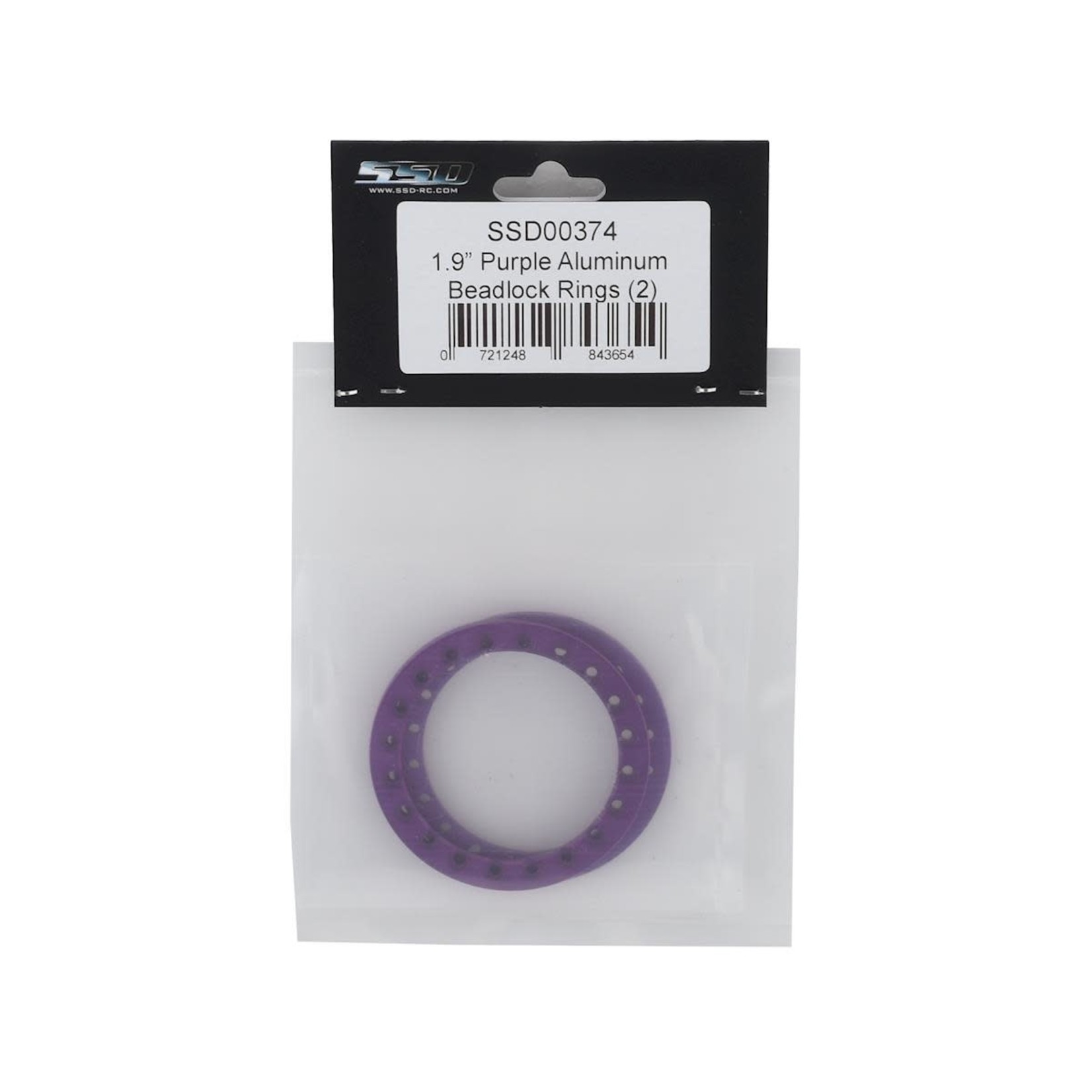 SSD RC #SSD00374 SSD RC 1.9" Aluminum Beadlock Rings (Purple) (2)