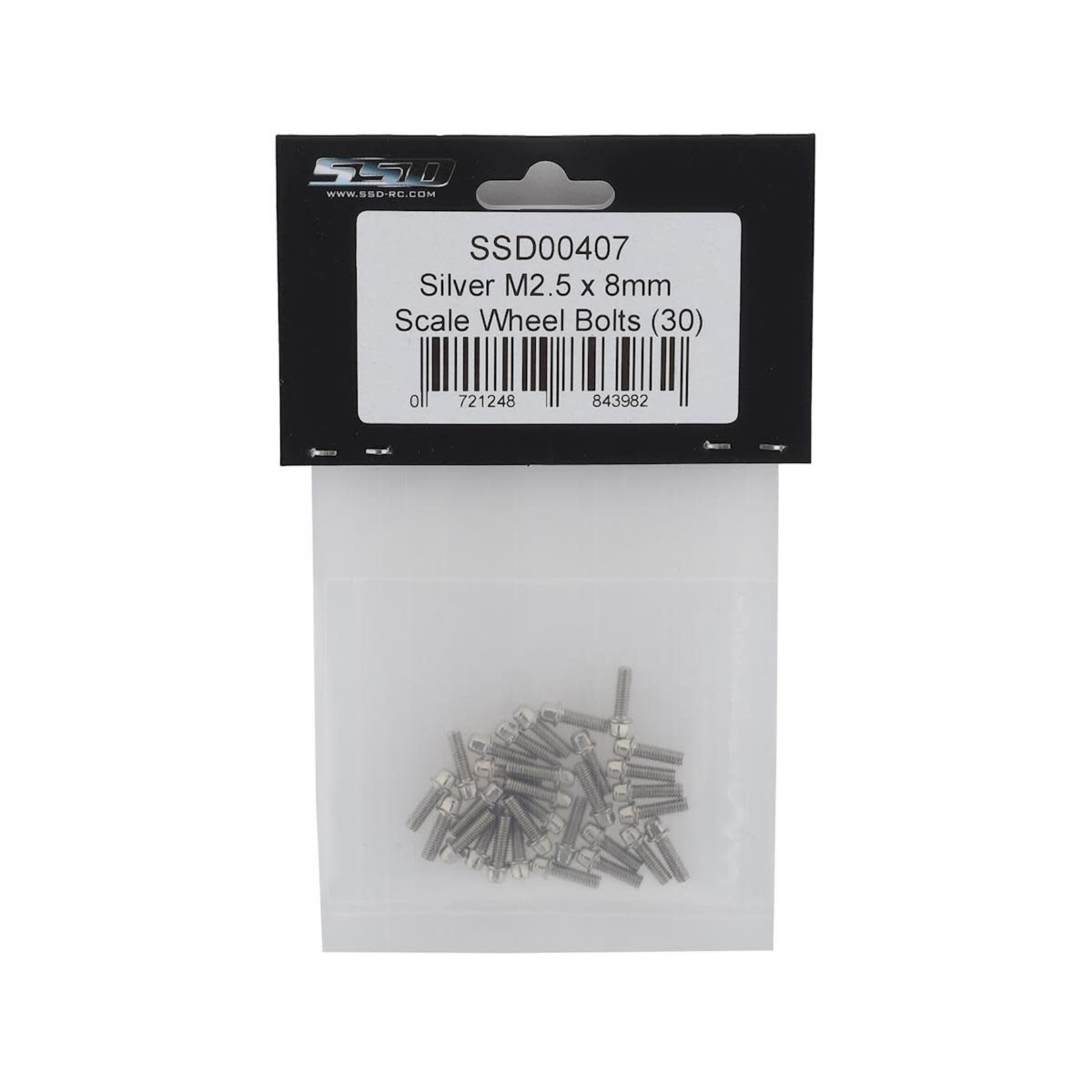 SSD RC SSD RC 2.5x8mm Scale Wheel Bolts (Silver) (30) #SSD00407