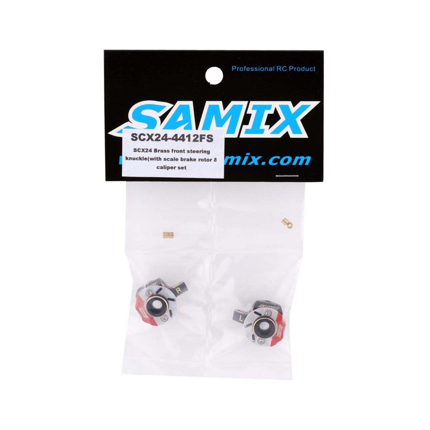 Samix Samix SCX24 Brass Heavy Steering Knuckle Set w/Brake Rotor #SAMSCX24-4412FS