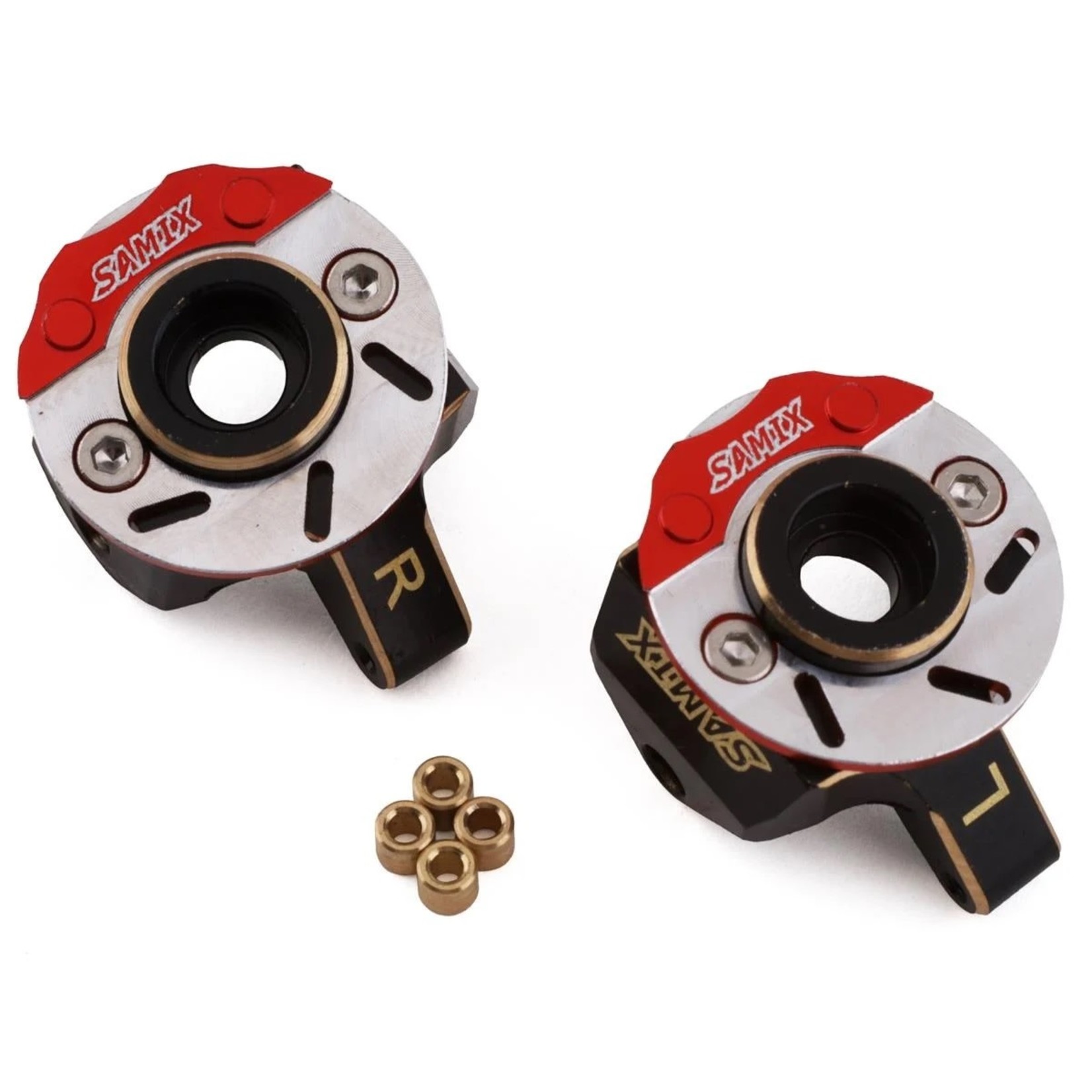 Samix Samix SCX24 Brass Heavy Steering Knuckle Set w/Brake Rotor #SAMSCX24-4412FS