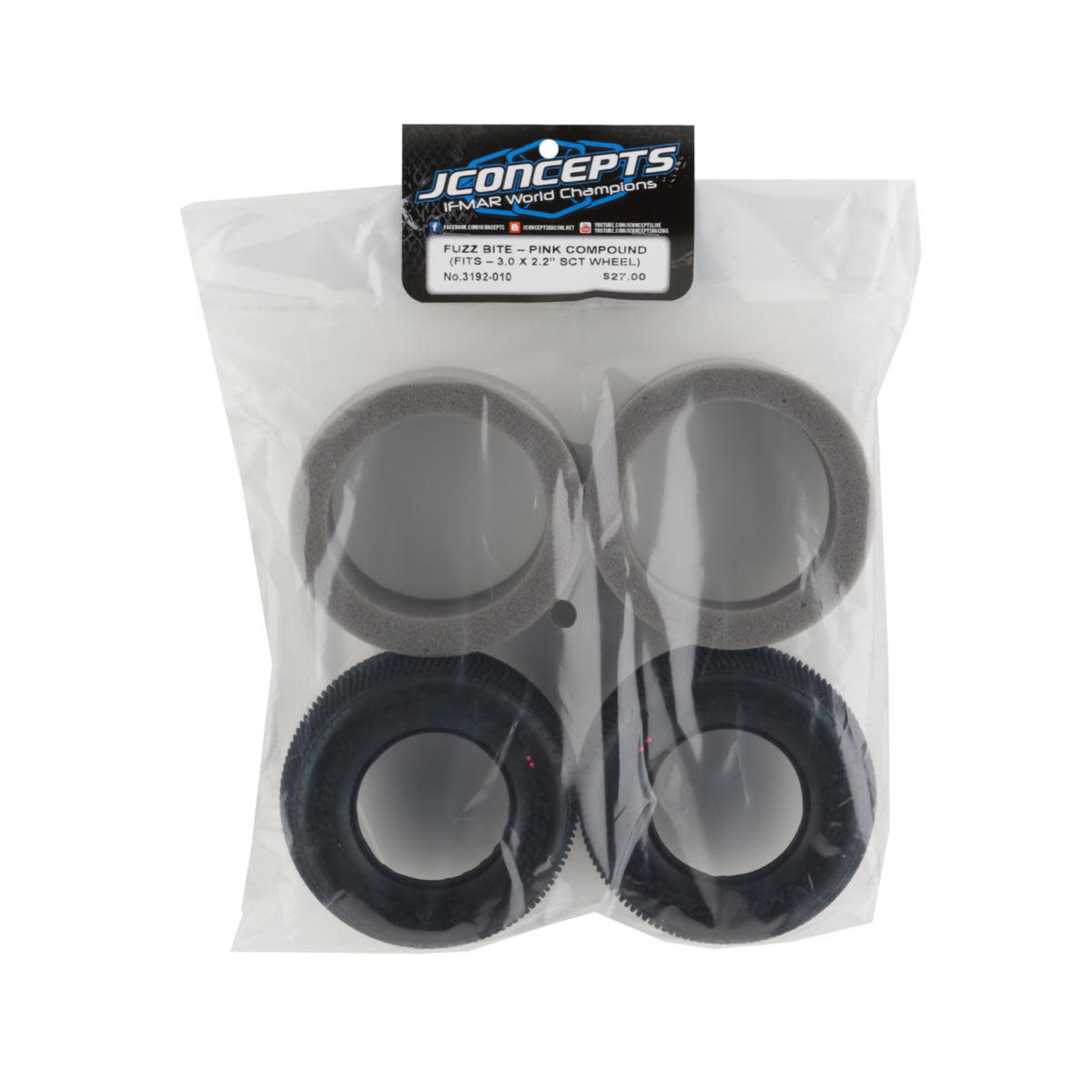 JConcepts #3192-010 JConcepts Fuzz Bite Carpet Short Course Tire (2) (Pink)