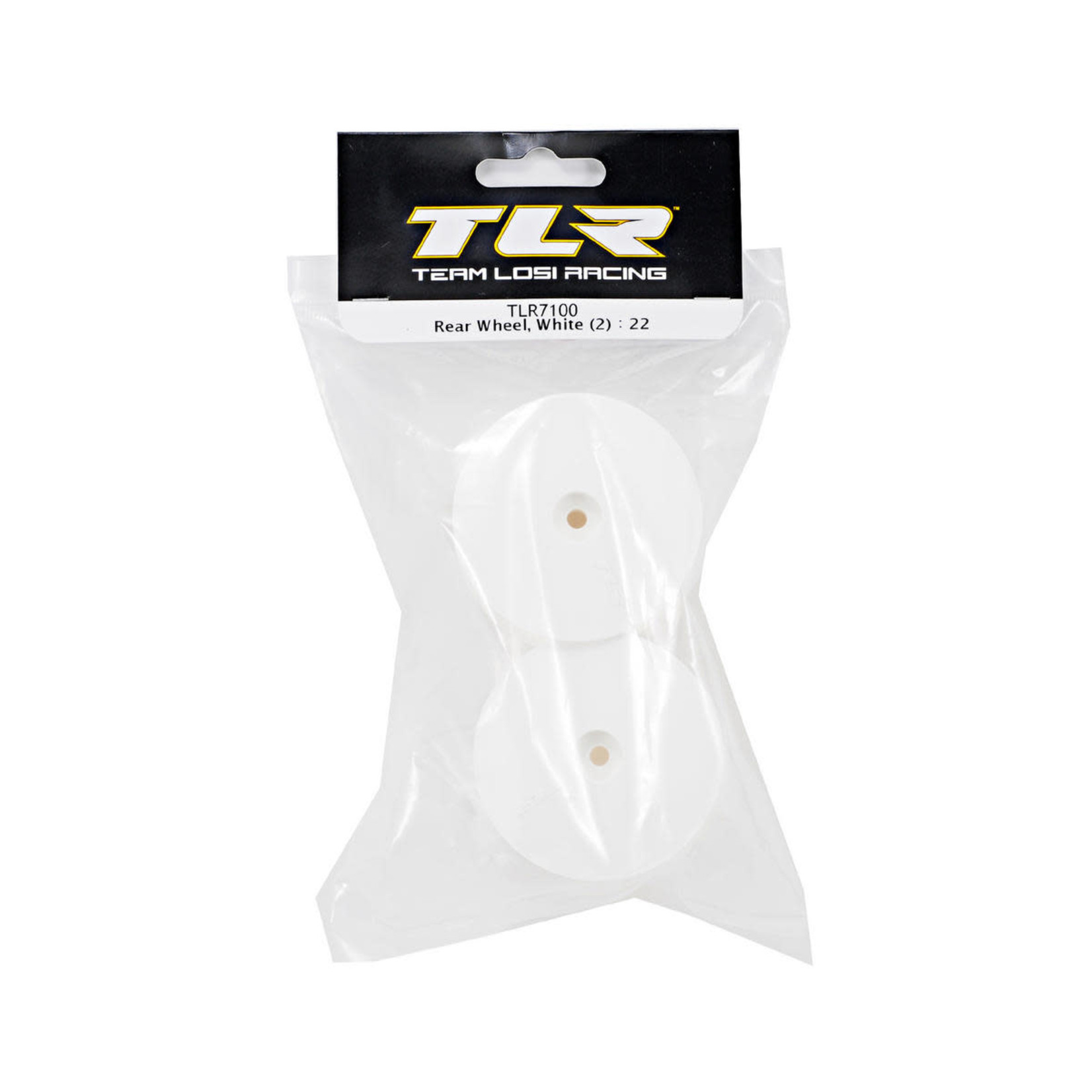 TLR #TLR7100 Team Losi Racing 12mm Hex 1/10 Rear Buggy Wheels (White) (2) (22 3.0/22-4)