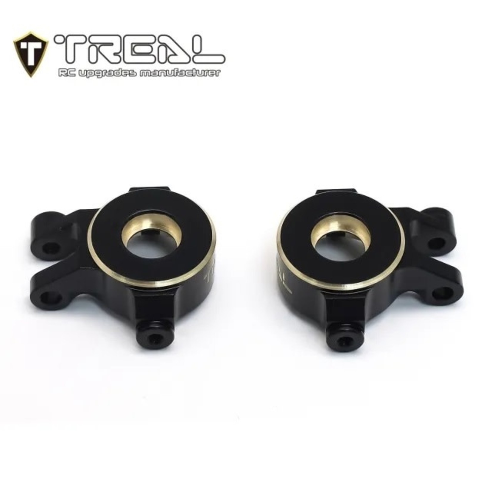 Treal #X003K9PA2H Treal Brass Front Steering Knuckles Fits Traxxas TRX-4M (Black)